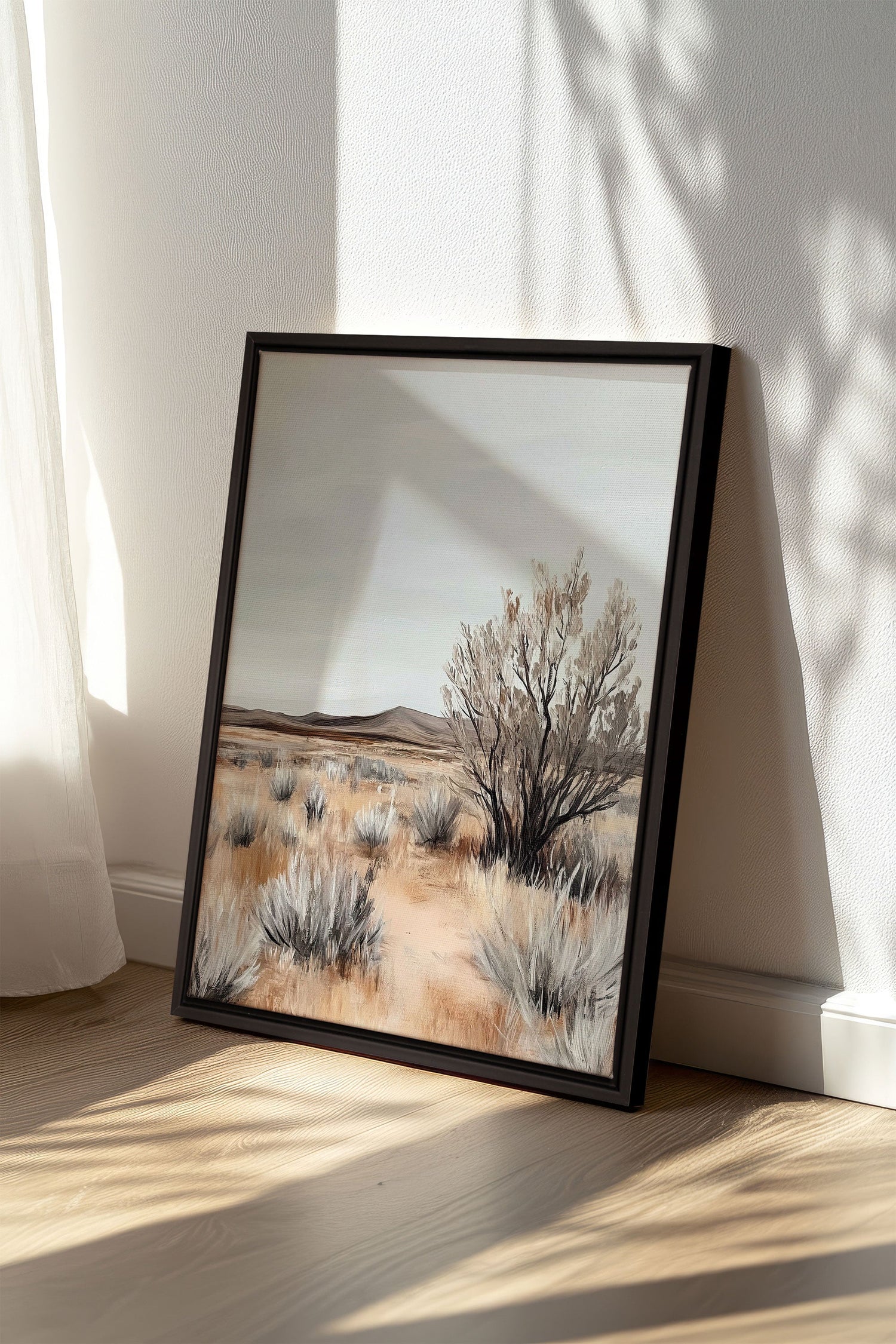 OLEKA CANVAS - DOUCEUR ARIDE, Oeuvre sur toile étirée, encadré Noir