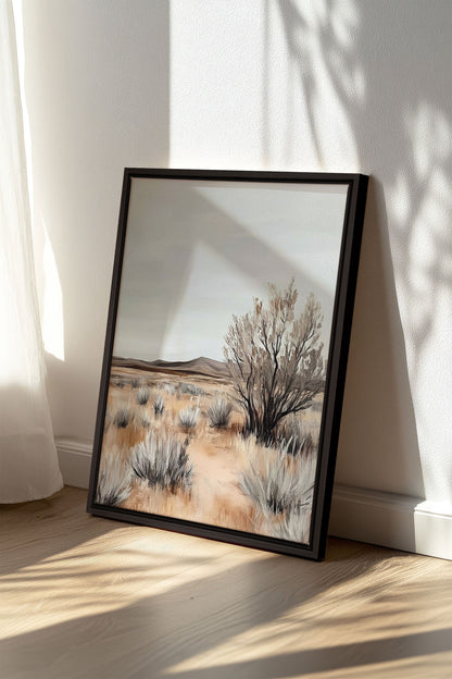 OLEKA CANVAS - DOUCEUR ARIDE, Oeuvre sur toile étirée, encadré Noir