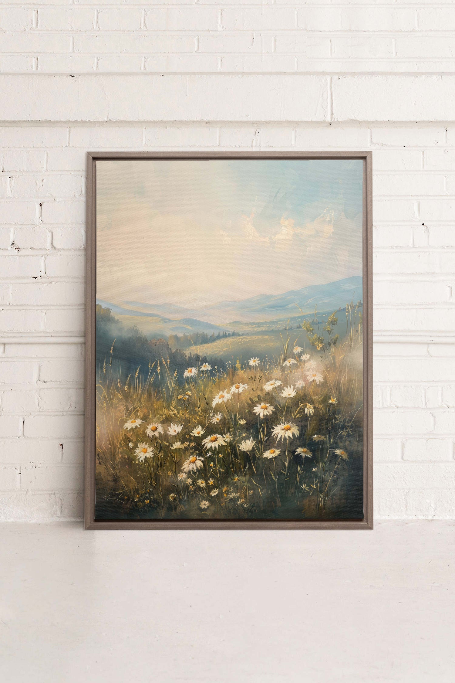 OLEKA CANVAS - HILLSIDE HARMONY, Oeuvre sur toile étirée, encadré Brun Chêne