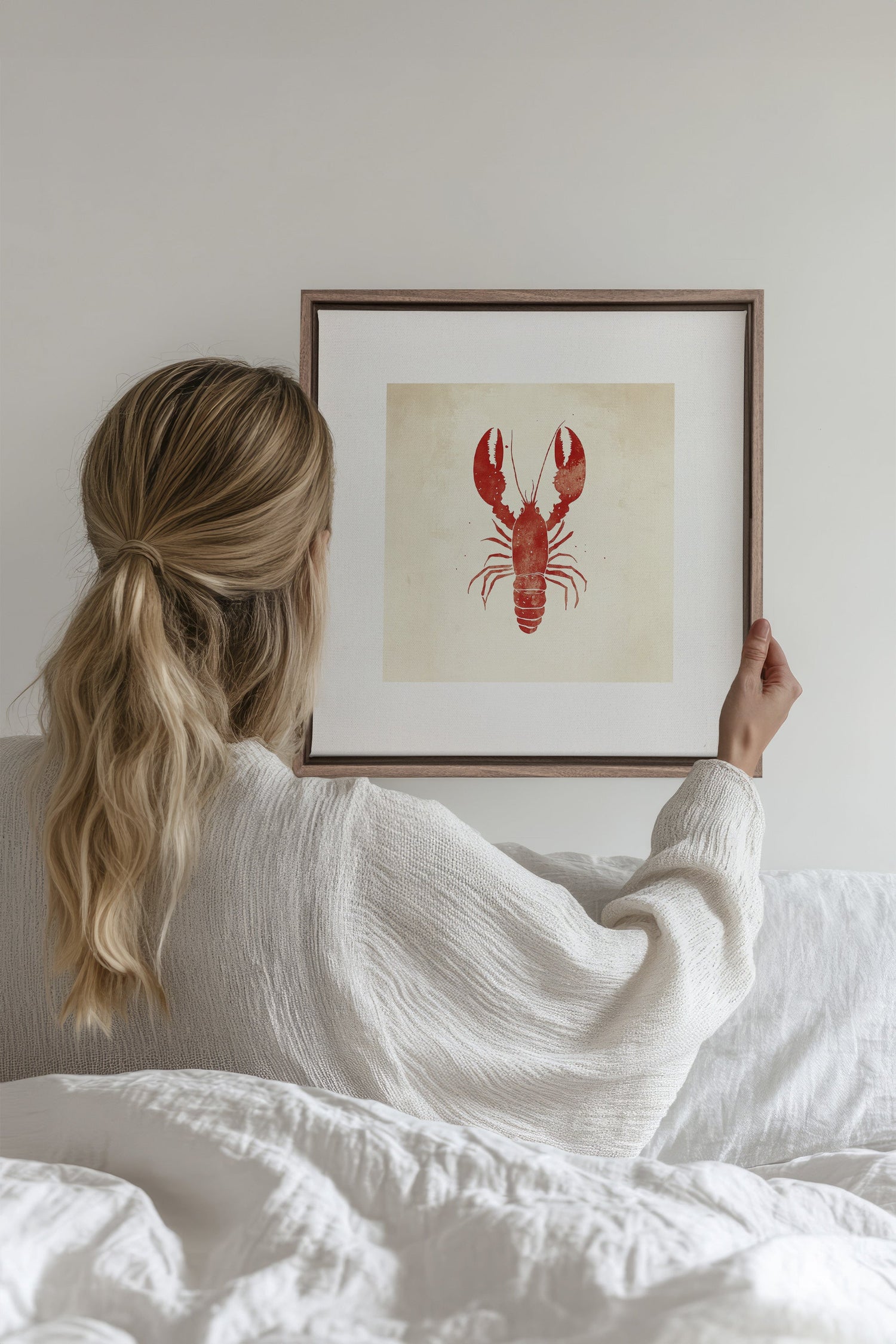 OLEKA CANVAS - CÔTE SALÉE, Oeuvre sur toile étirée, encadré Brun Chêne