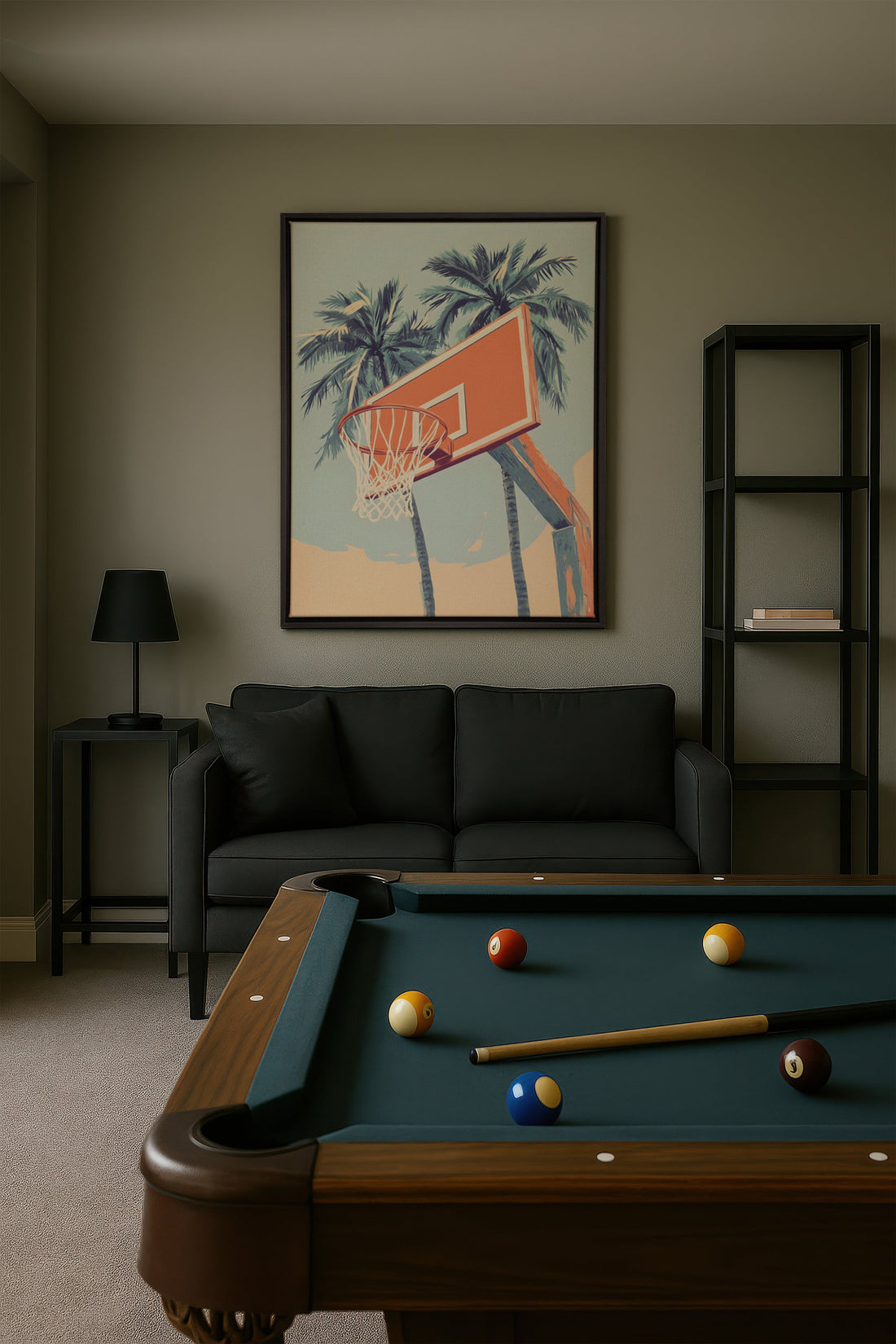 OLEKA CANVAS - SUMMER HOOPS, Oeuvre sur toile étirée, encadré Noir