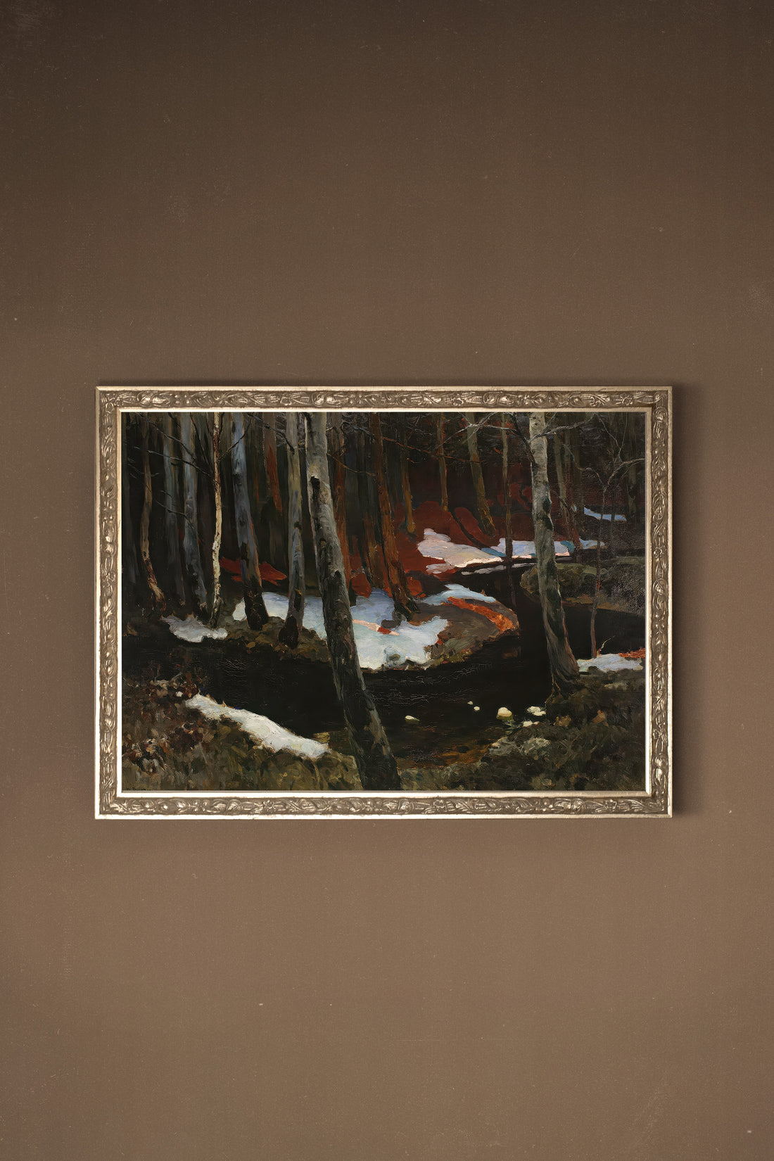 FROZEN AMBER, Oeuvre sur toile rigide, encadré Vintage Argent