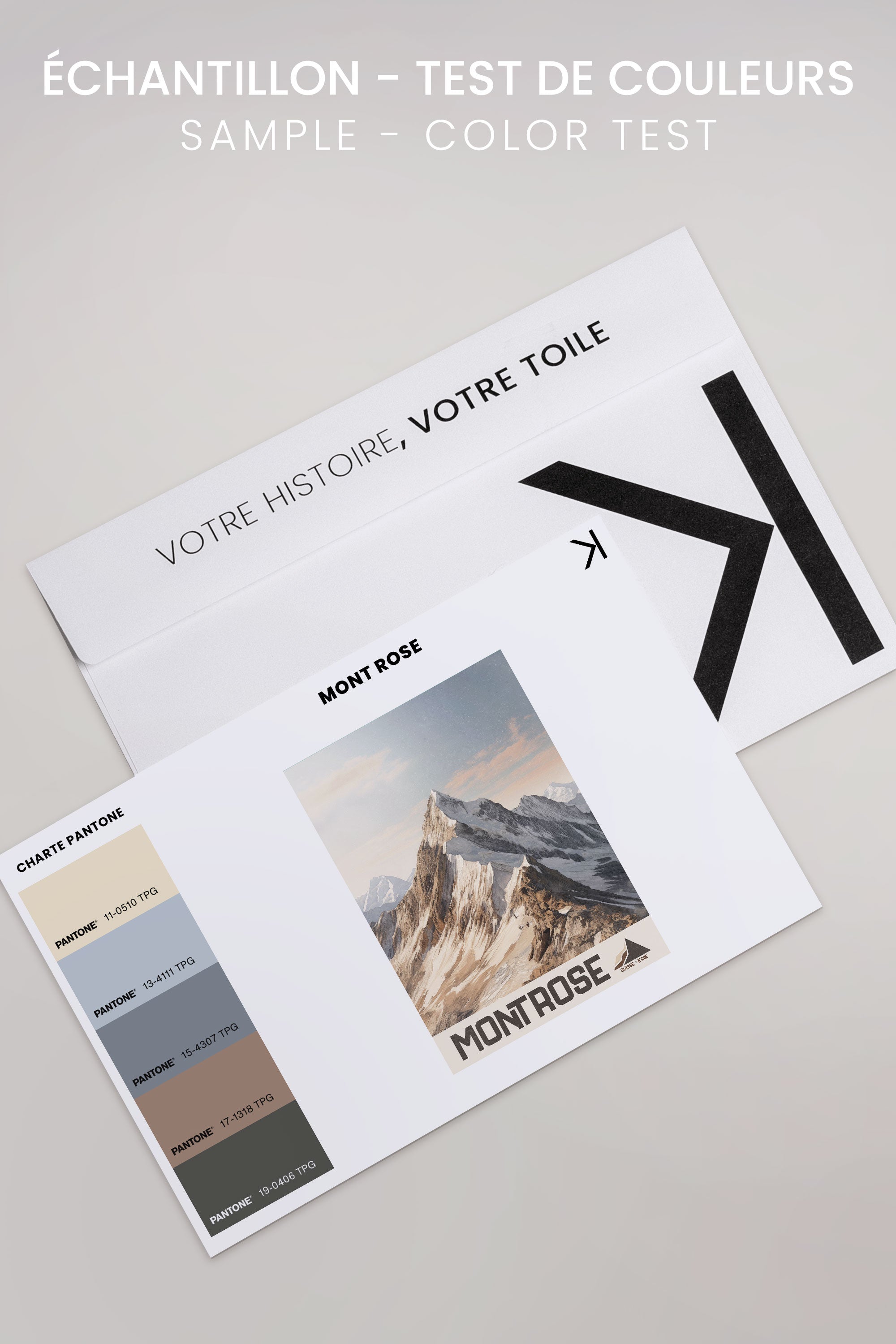 OLEKA CANVAS - MONT ROSE, Oeuvre sur toile étirée, encadré Noir