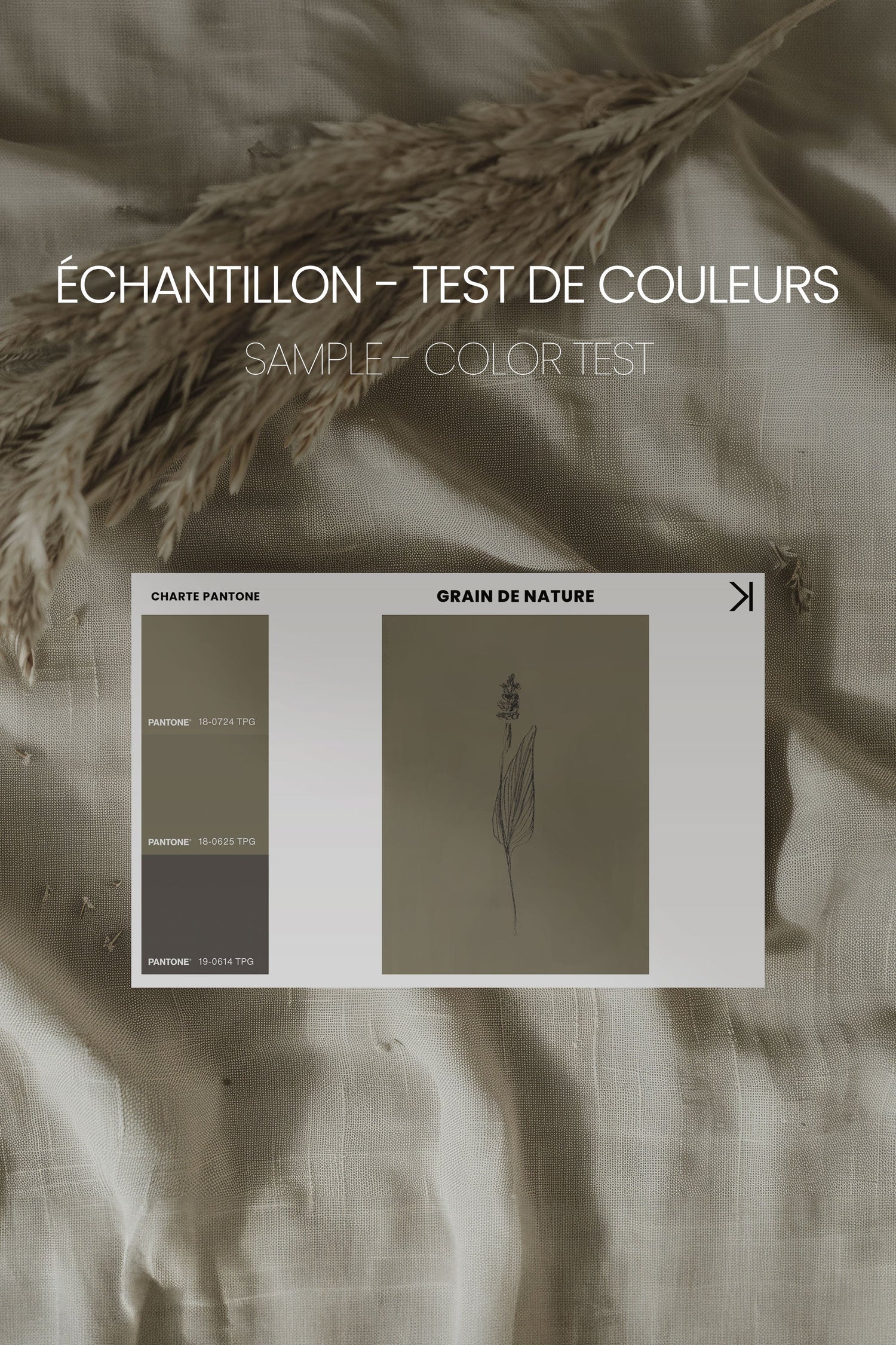 OLEKA CANVAS - GRAIN DE NATURE, Oeuvre sur toile étirée, encadré Blanc