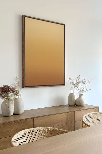 OLEKA CANVAS - BRISE DU SOIR, Oeuvre sur toile étirée, encadré Brun Chêne