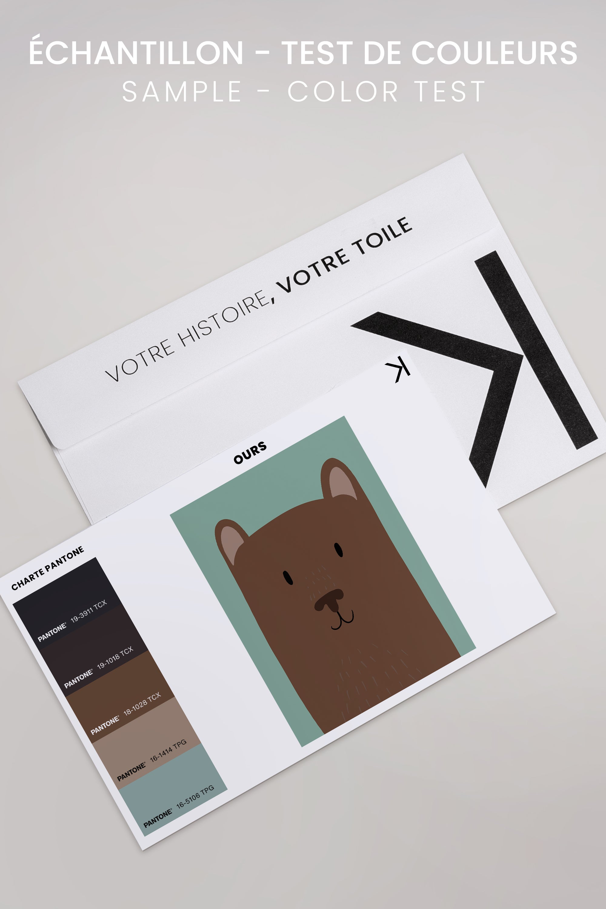 OLEKA CANVAS - OURS, Oeuvre sur toile étirée, encadré Blanc