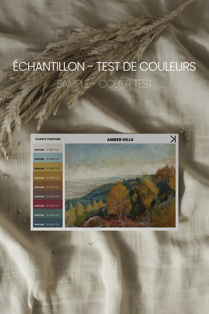 AMBER HILLS, Artwork on stretched canvas, framed in Brown Oak