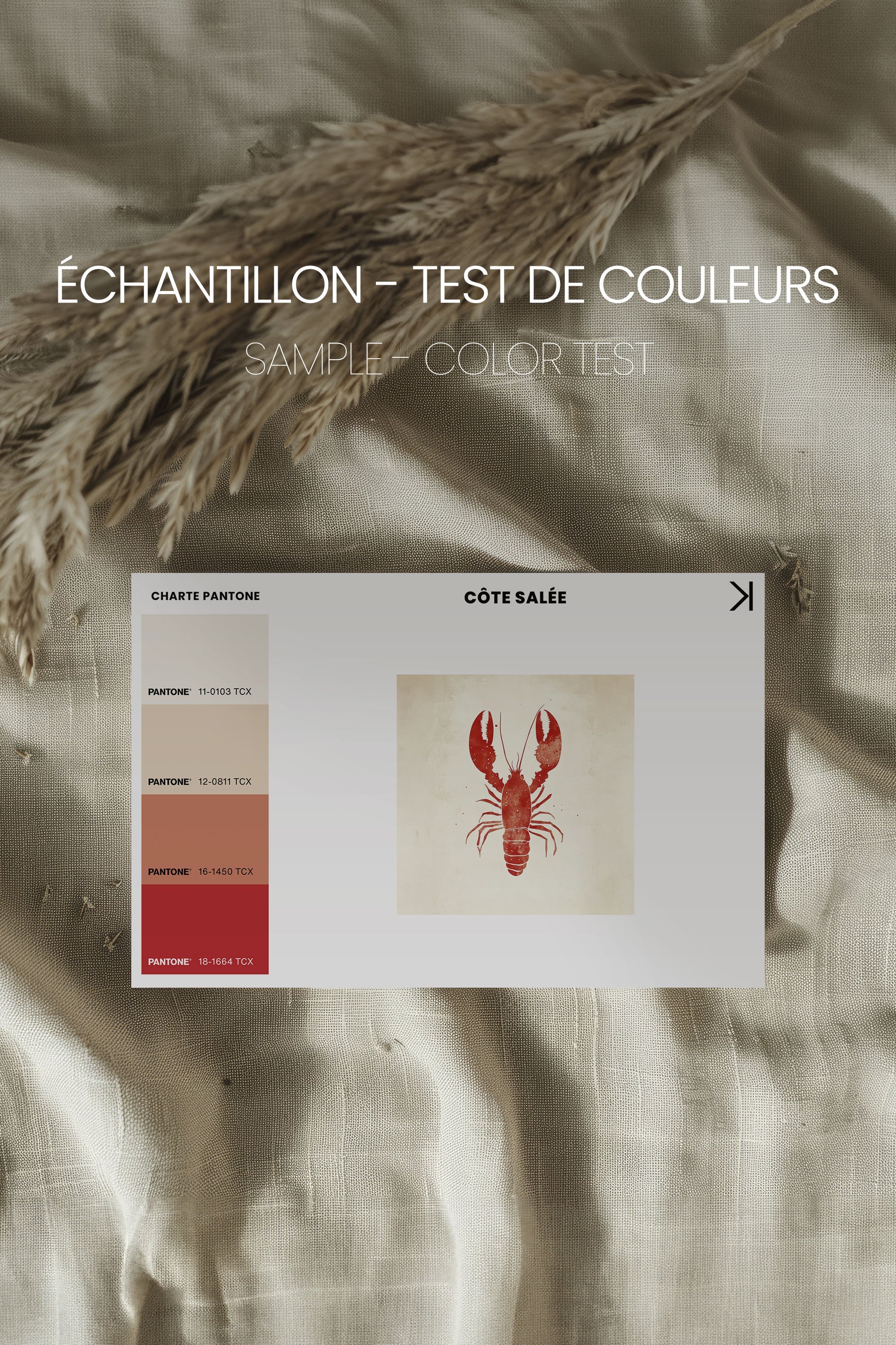 OLEKA CANVAS - CÔTE SALÉE, Oeuvre sur toile étirée, encadré Brun Chêne