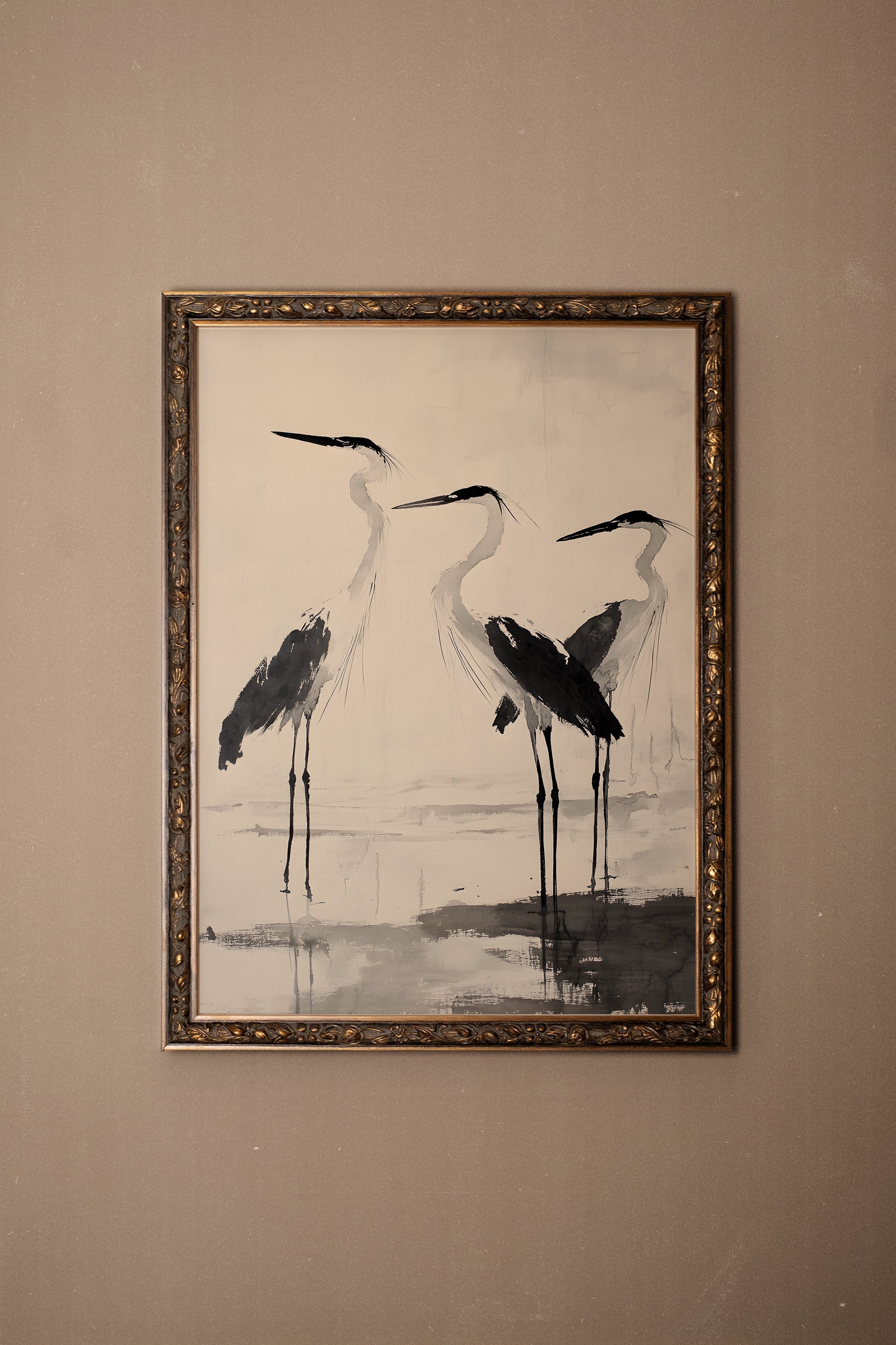 REFLET CÉLESTRE, Oeuvre sur toile rigide, encadré Vintage Bronze