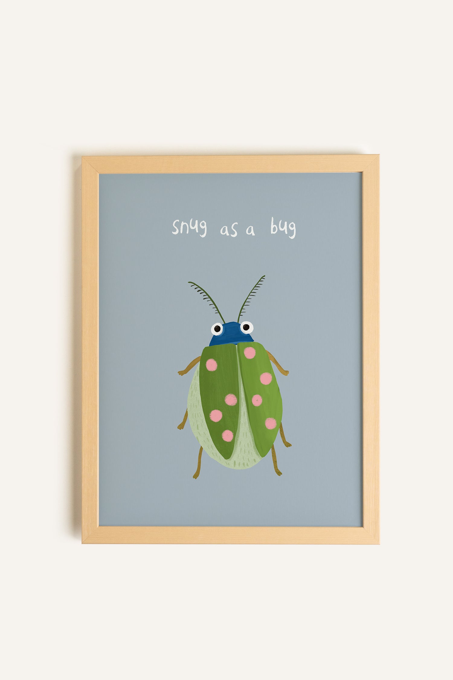 COCCINELLE DOUILLETTE, Artwork on rigid canvas, framed in Natural Light