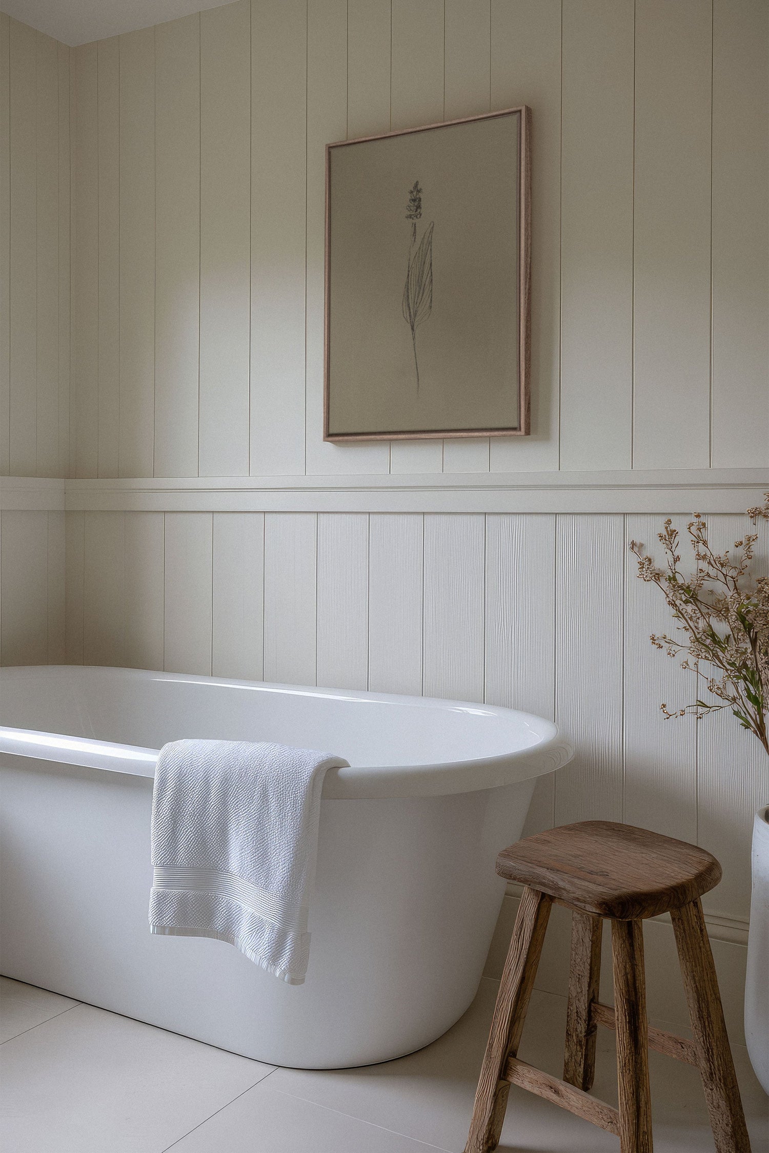 OLEKA CANVAS - GRAIN DE NATURE, Oeuvre sur toile étirée, encadré Brun Chêne