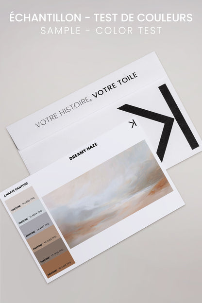 OLEKA CANVAS - DREAMY HAZE, Oeuvre sur toile étirée, encadré Blanc