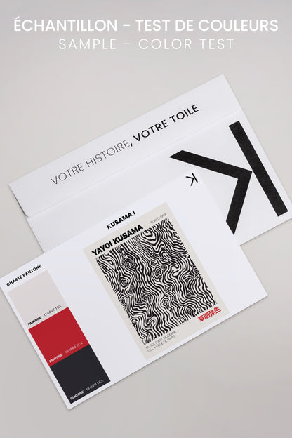 OLEKA CANVAS - KUSAMA I, Oeuvre sur toile étirée, encadré Naturel Clair