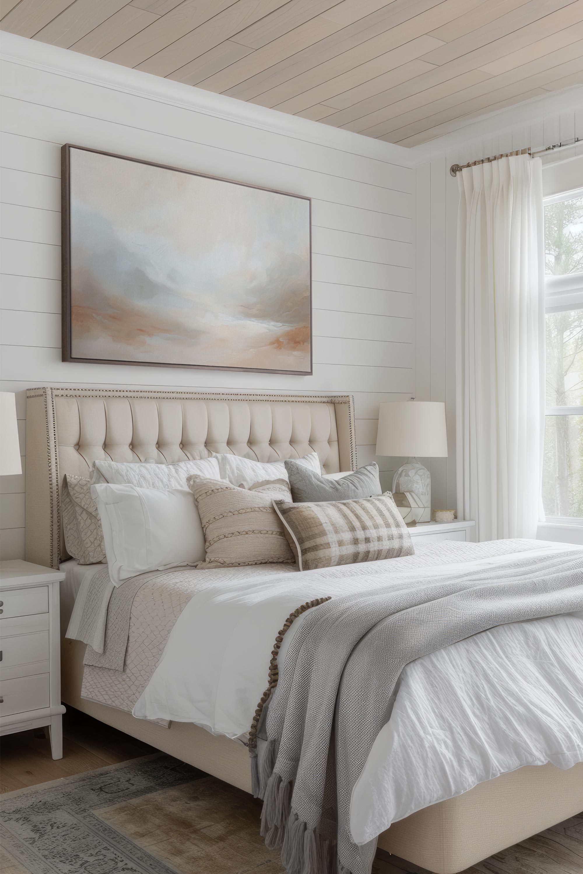 OLEKA CANVAS - DREAMY HAZE, Oeuvre sur toile étirée, encadré Brun Chêne