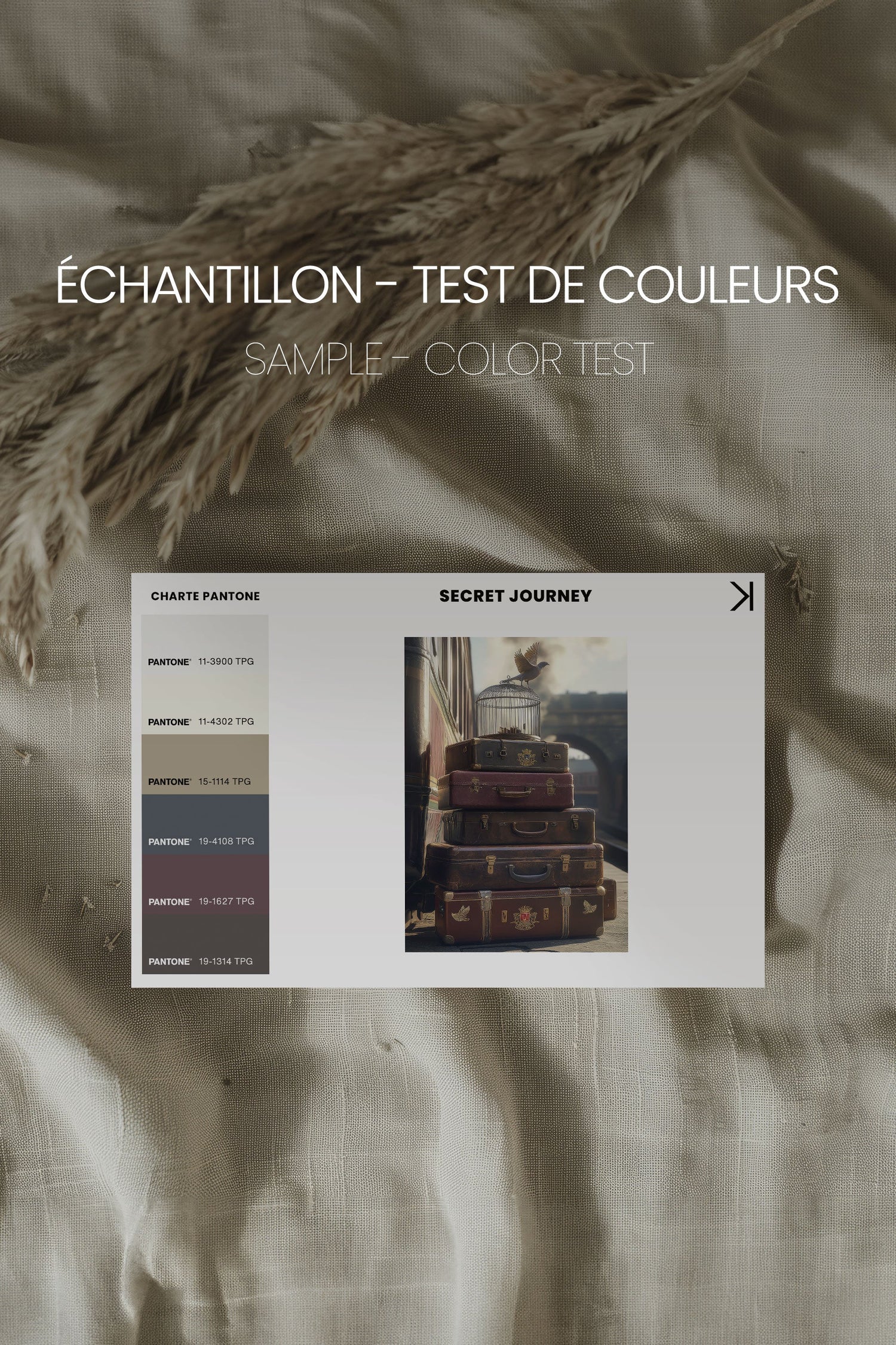 OLEKA CANVAS - SECRET JOURNEY, Oeuvre sur toile étirée, encadré Blanc