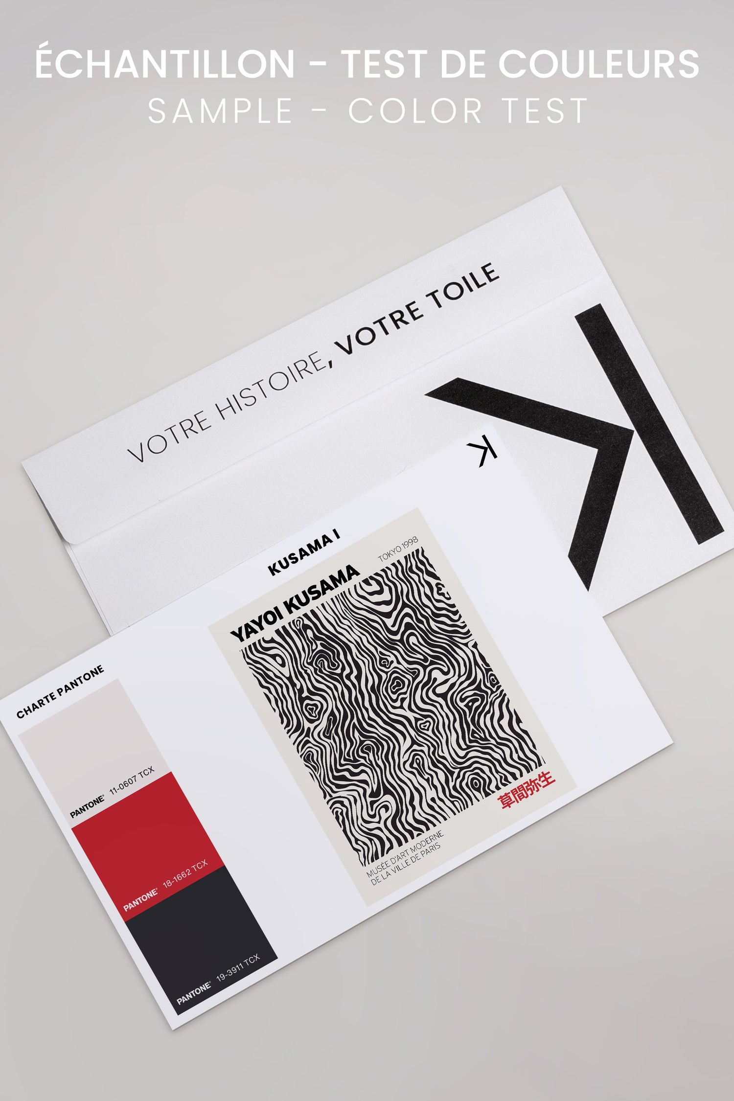 OLEKA CANVAS - KUSAMA I, Oeuvre sur toile étirée, encadré Brun Chêne