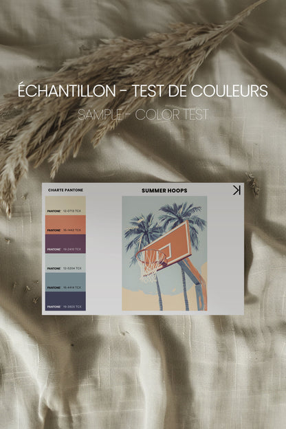 OLEKA CANVAS - SUMMER HOOPS, Oeuvre sur toile étirée, encadré Brun Noyer