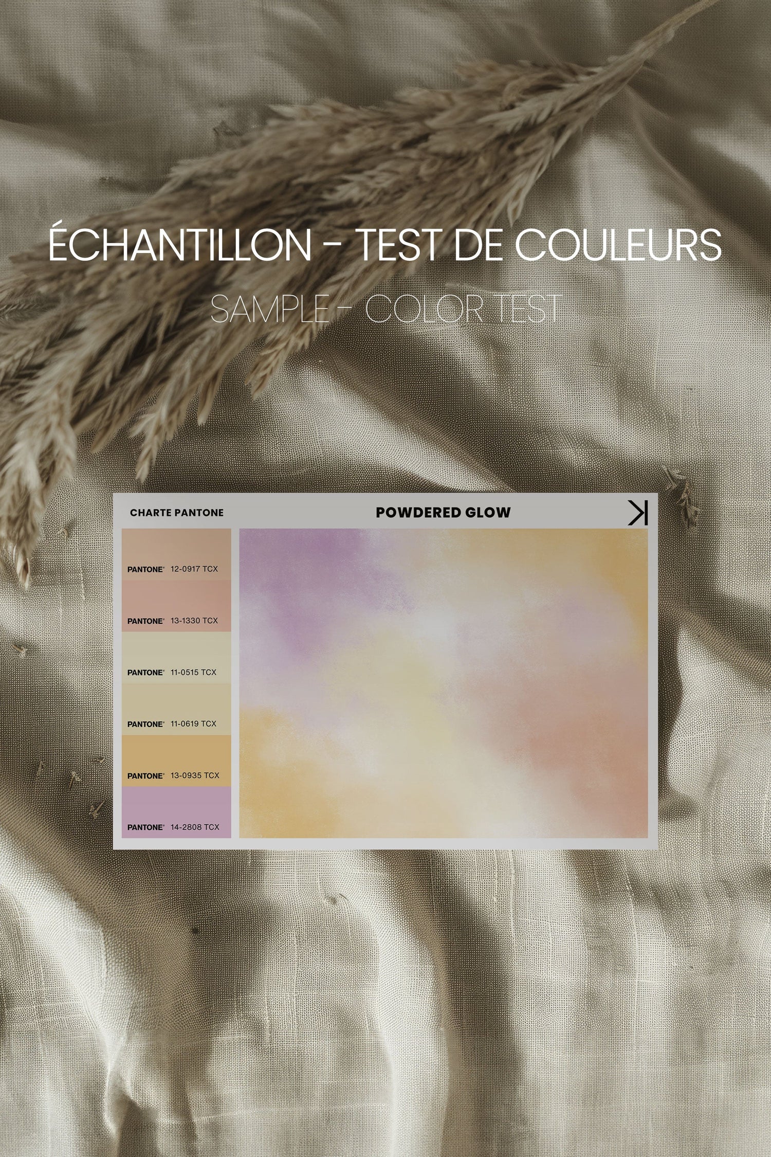 OLEKA CANVAS - POWDERED GLOW, Oeuvre sur toile étirée, encadré Noir