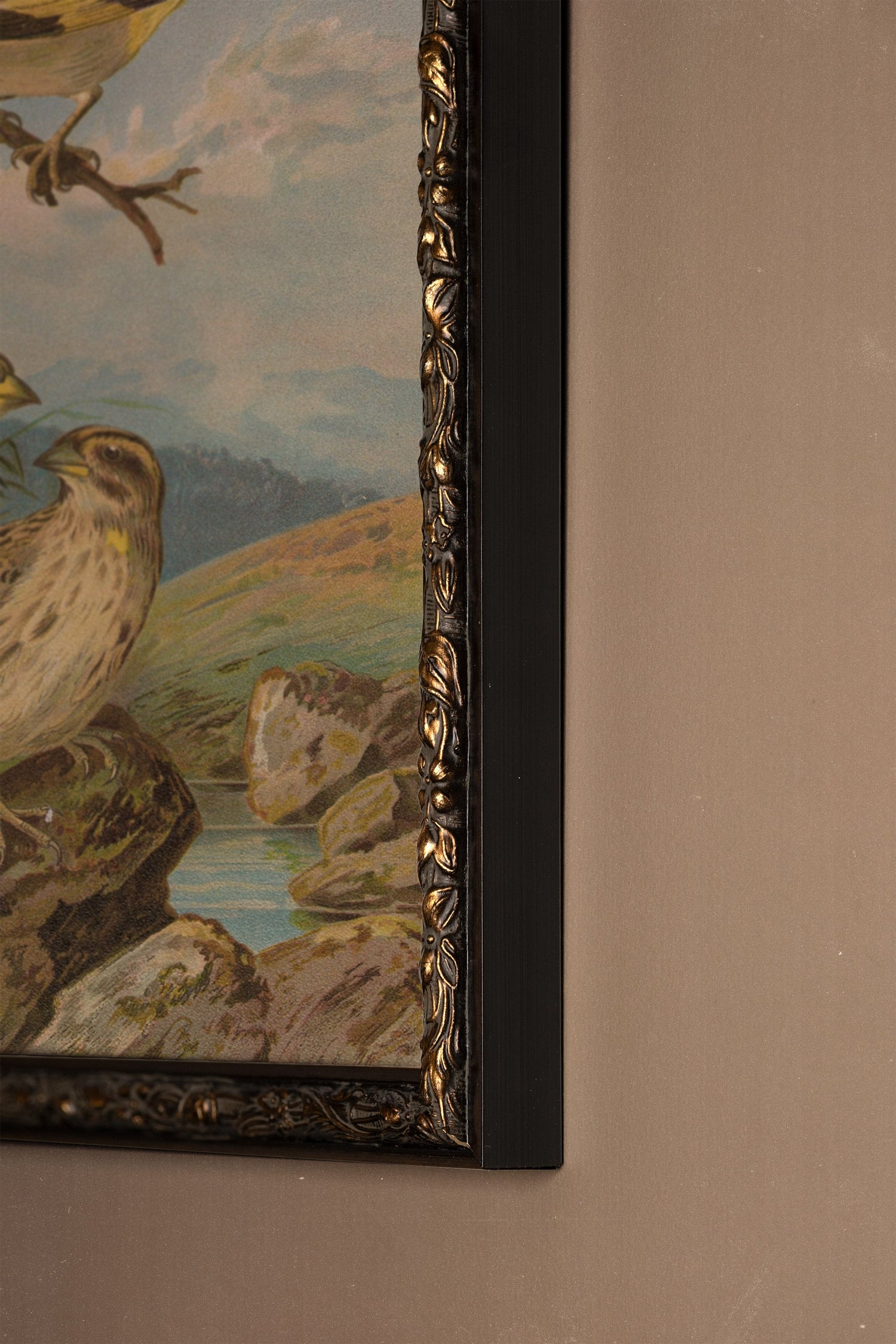 CHANT DES ROSEAUX, Oeuvre sur toile rigide, encadré Vintage Bronze