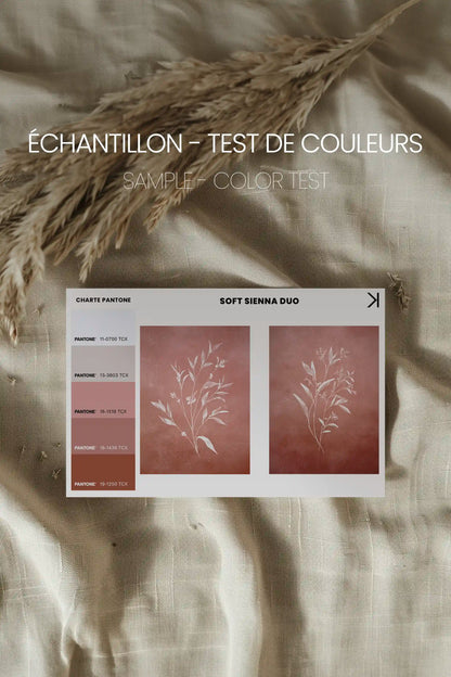 SOFT SIENNA DUO, 2 Oeuvres sur toile étirée, encadré Brun Chêne
