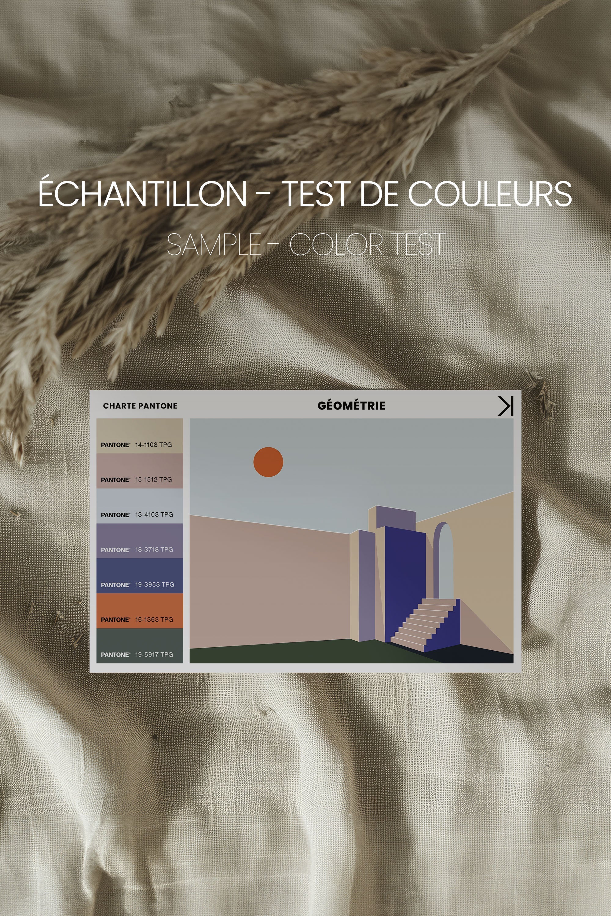 OLEKA CANVAS - GÉOMÉTRIE, Oeuvre sur toile étirée, encadré Naturel Clair