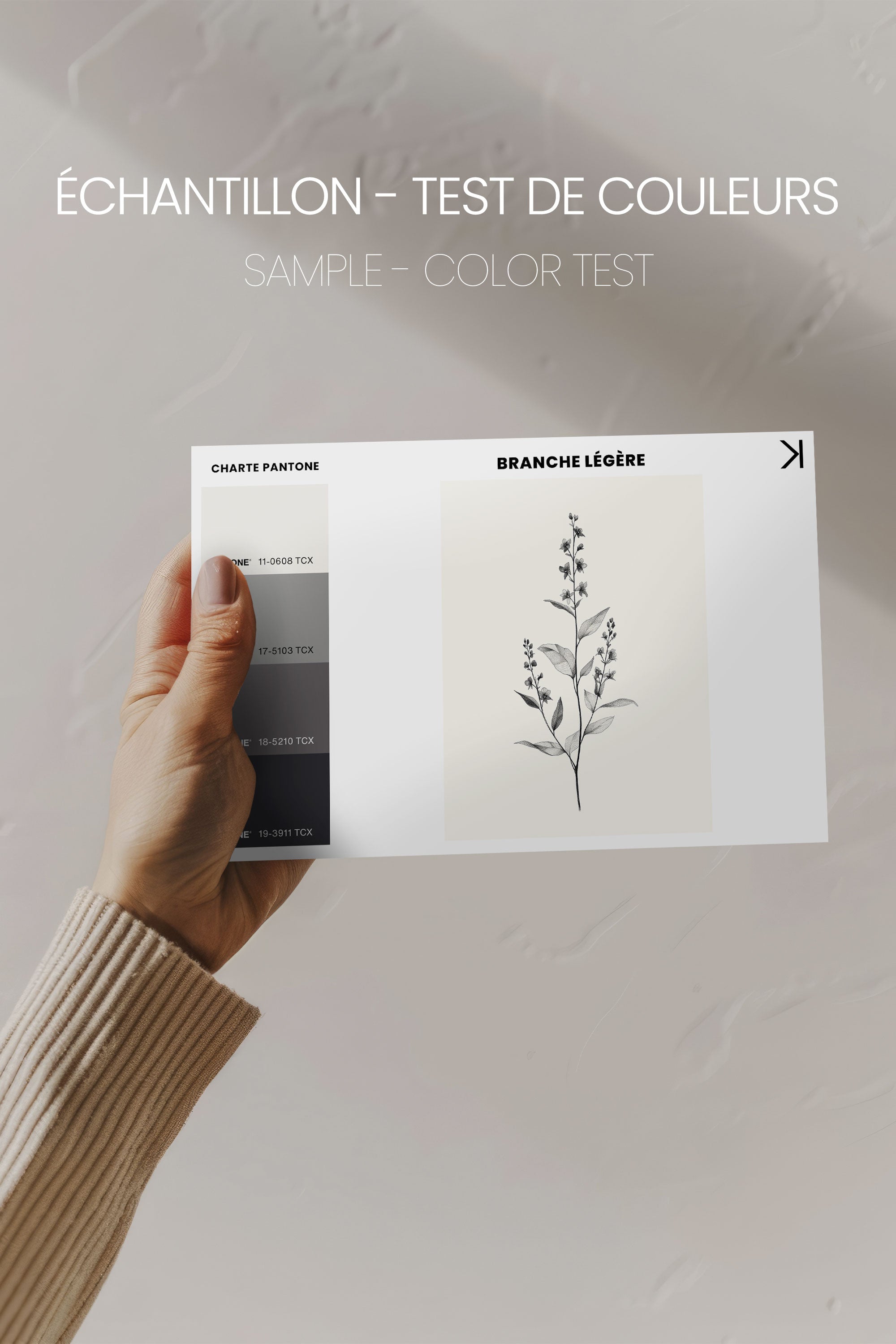 BRANCHE LÉGÈRE, Oeuvre sur toile étirée, encadré Naturel Clair