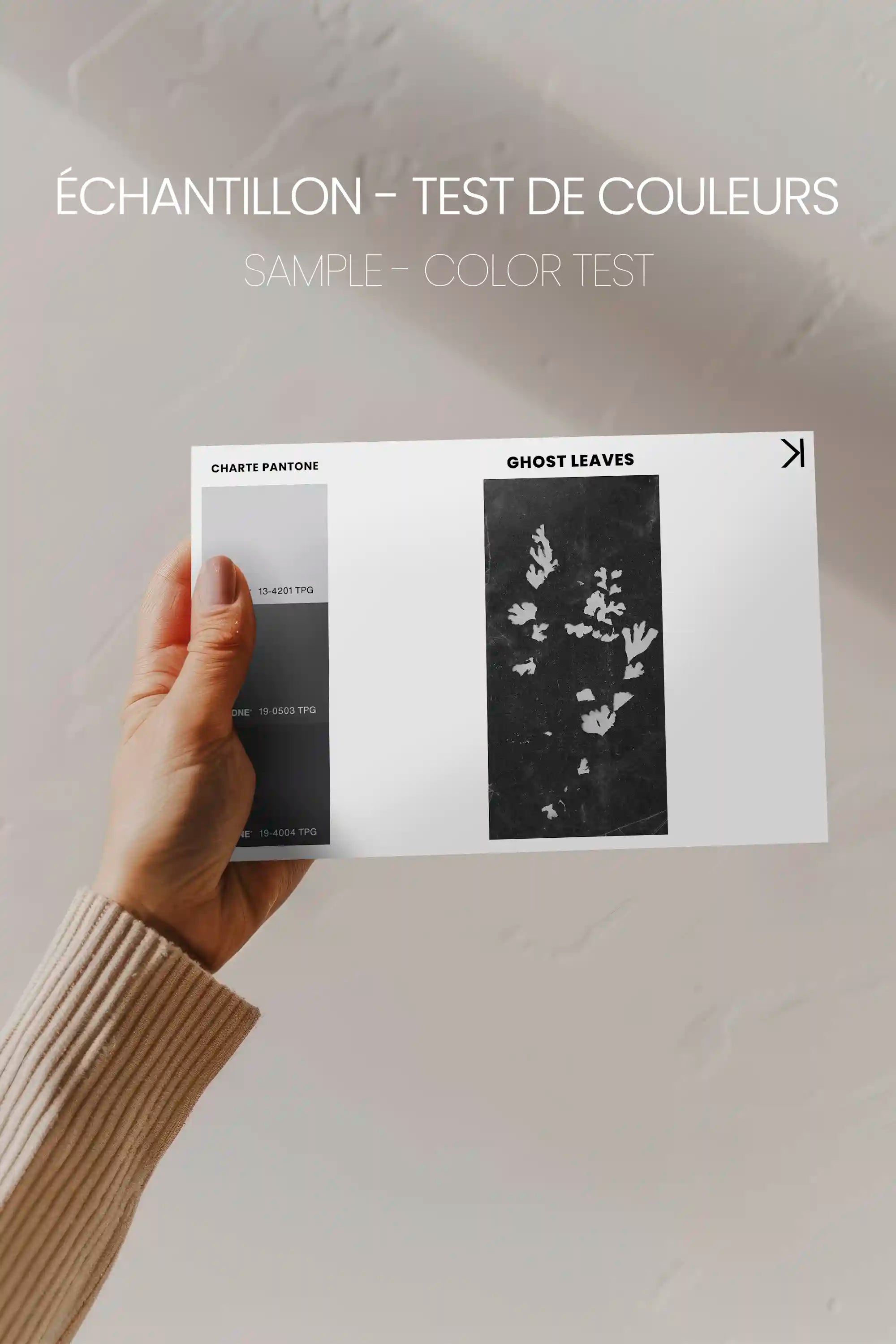 GHOST LEAVES, Work on stretched canvas, framed Black