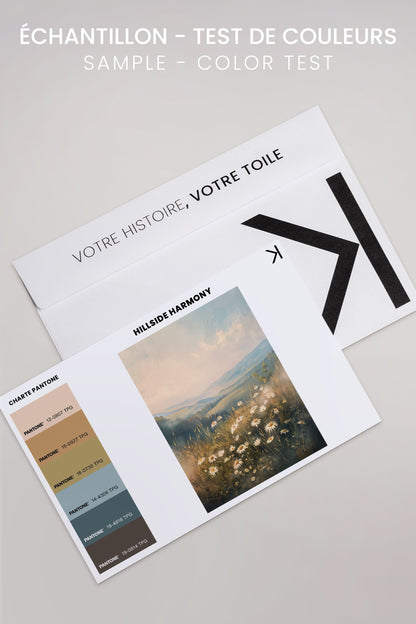 OLEKA CANVAS - HILLSIDE HARMONY, Oeuvre sur toile étirée, encadré Blanc