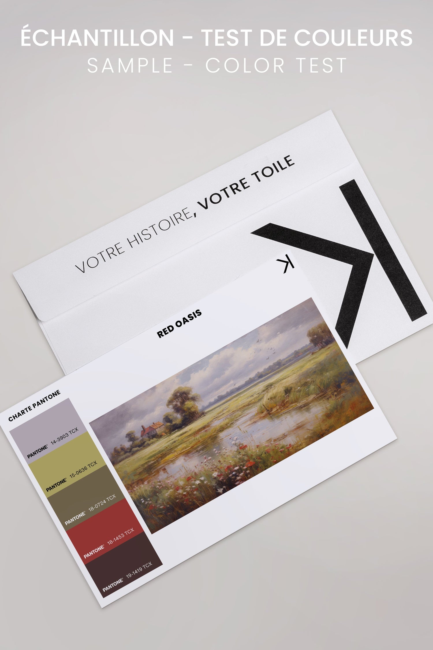 OLEKA CANVAS - Red Oasis, Oeuvre sur toile étirée, encadré Naturel Clair