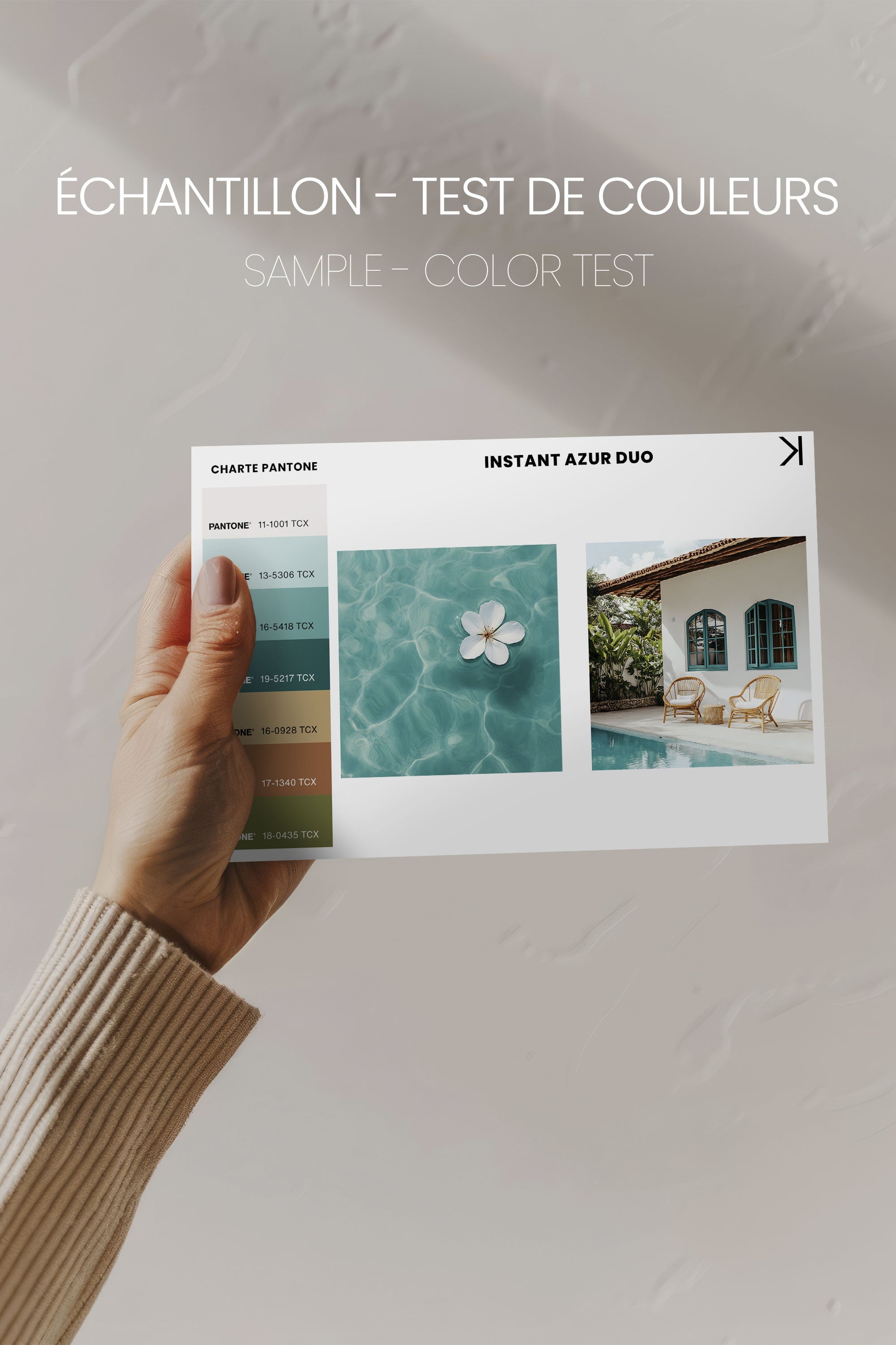 OLEKA CANVAS - DUO INSTANT AZUR, 2 Oeuvres sur toile étirée, encadré Brun Noyer