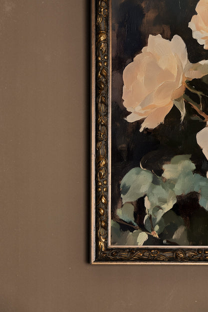 FLEUR DE VELOURS, Artwork on rigid canvas, framed in Vintage Bronze