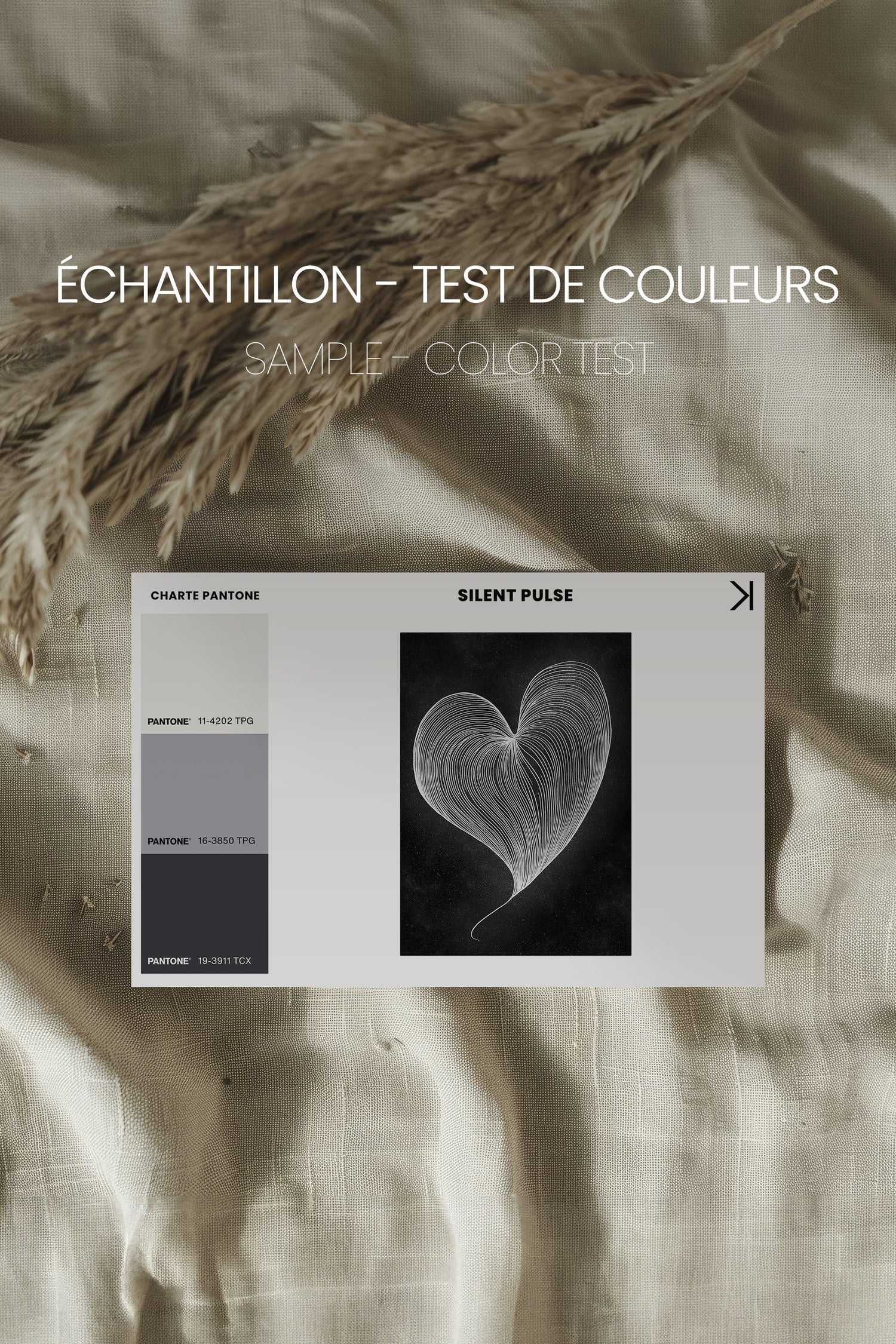 OLEKA CANVAS - SILENT PULSE, Oeuvre sur toile étirée, encadré Noir