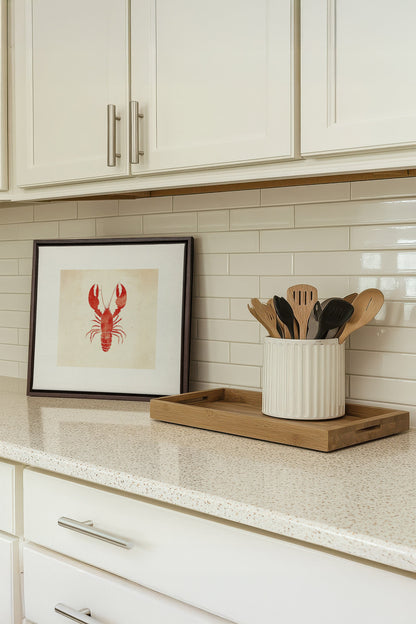 OLEKA CANVAS - CÔTE SALÉE, Oeuvre sur toile étirée, encadré Brun Noyer