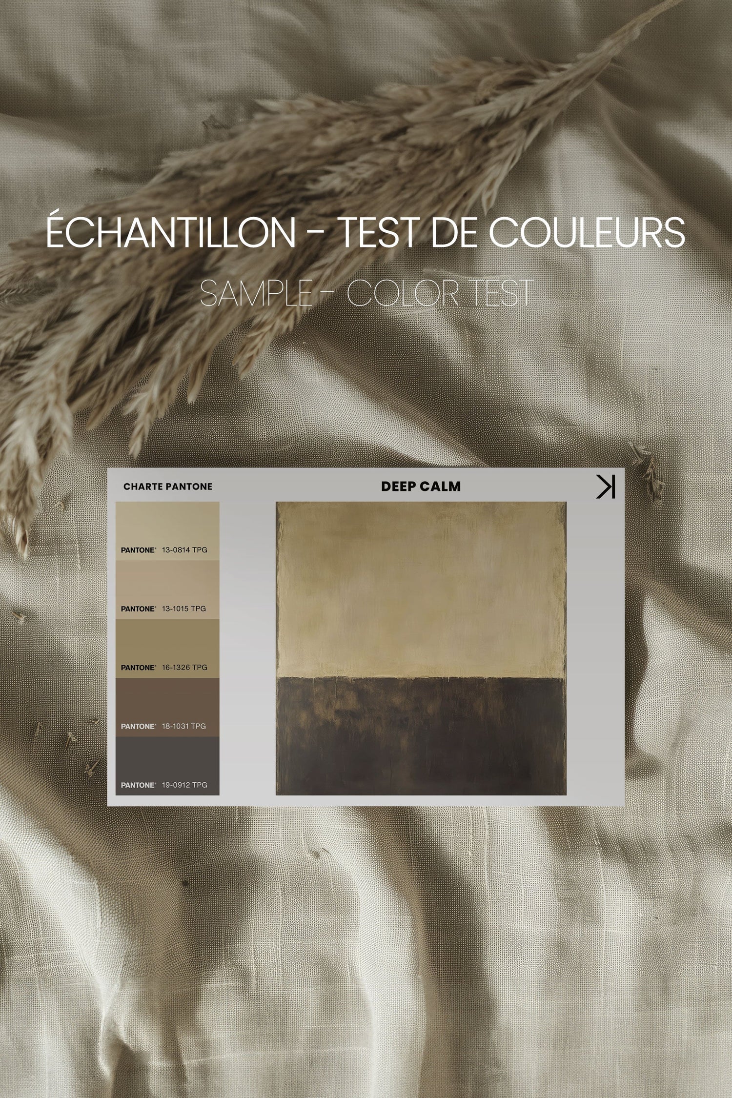 OLEKA CANVAS - DEEP CALM, Oeuvre sur toile étirée, encadré Blanc