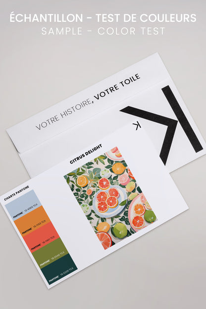 OLEKA CANVAS - CITRUS DELIGHT, Oeuvre sur toile étirée, encadré Noir