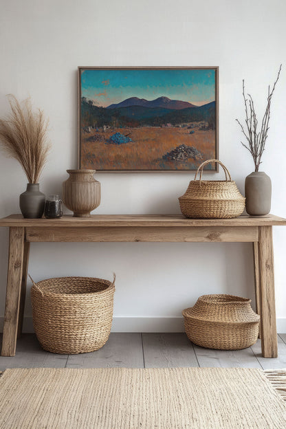 OLEKA CANVAS - EVENING HARVEST, Oeuvre sur toile étirée, encadré Brun Chêne