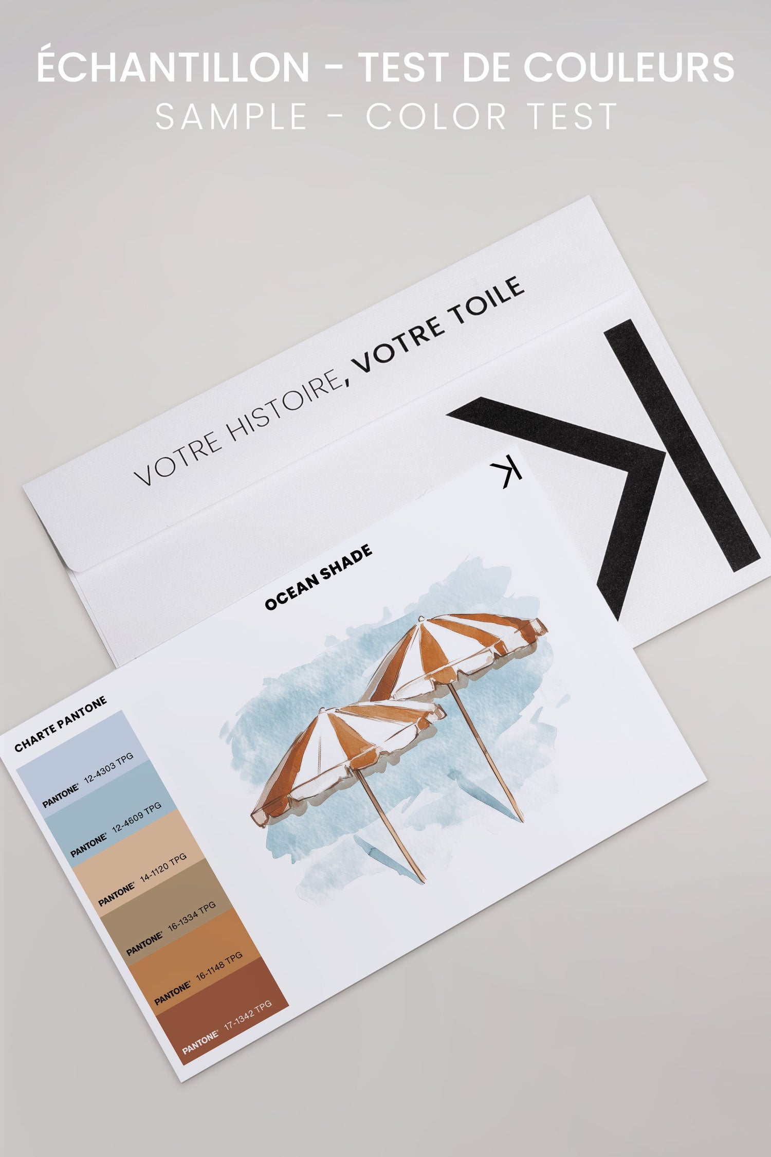 OLEKA CANVAS - OCEAN SHADE, Oeuvre sur toile étirée, encadré Naturel Clair