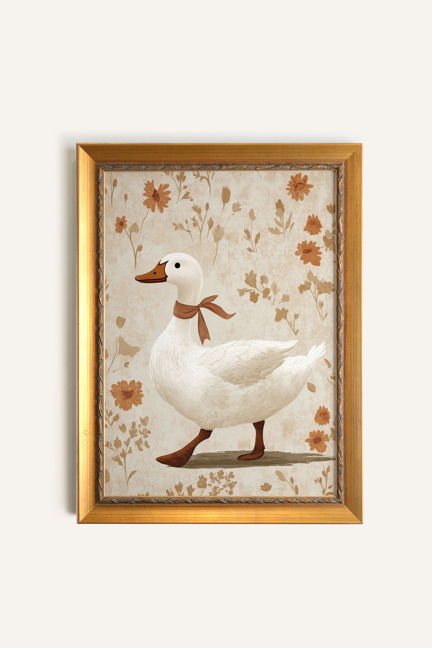CANARD ÉLÉGANT, Artwork on rigid canvas, framed in Vintage Gold