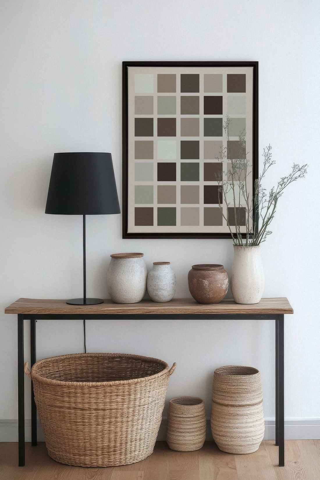 OLEKA CANVAS - ORGANIZED TONES, Oeuvre sur toile étirée, encadré Noir