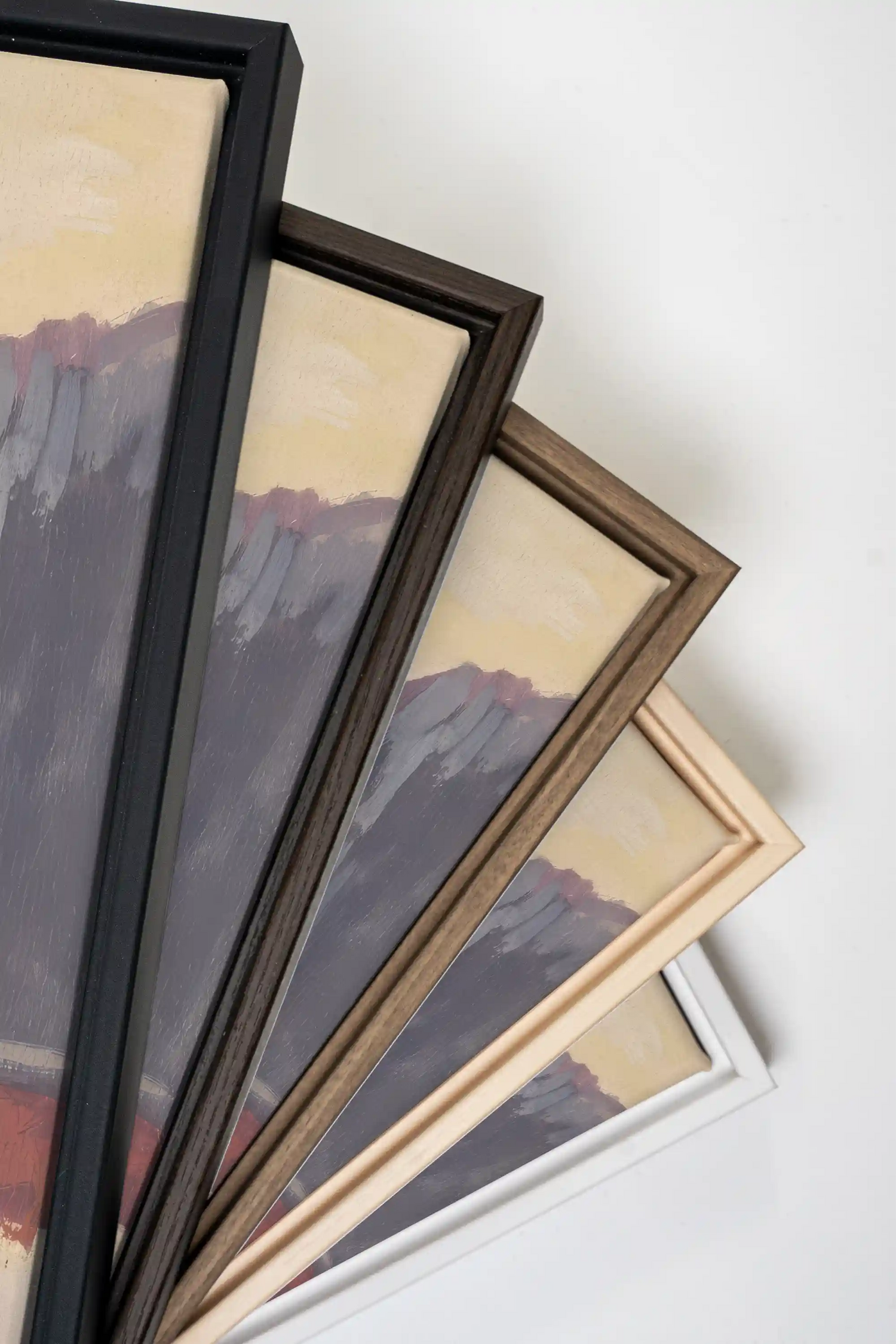 HORIZON DES MONTS, Oeuvre sur toile étirée, encadré Blanc