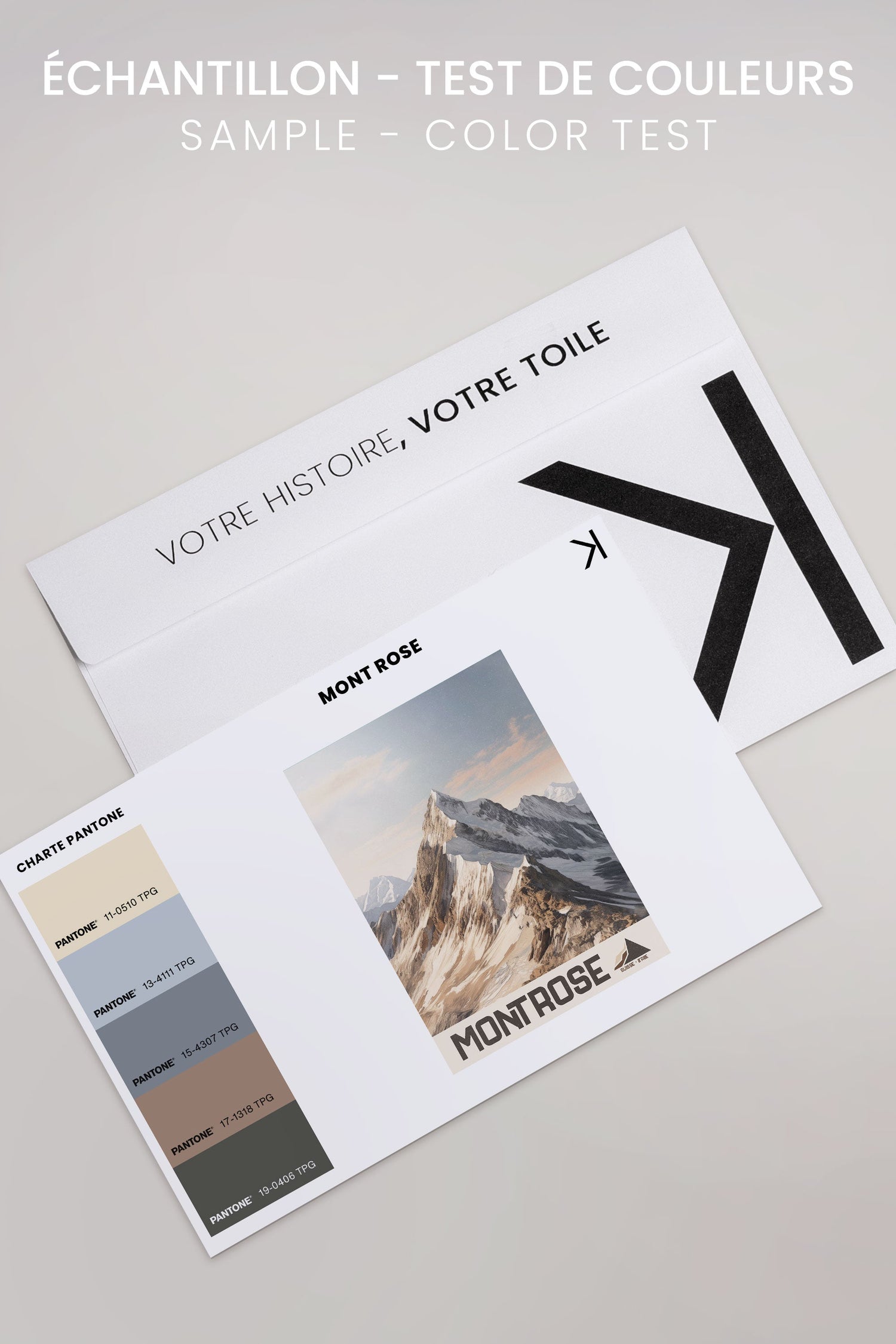 OLEKA CANVAS - MONT ROSE, Oeuvre sur toile étirée, encadré Brun Noyer