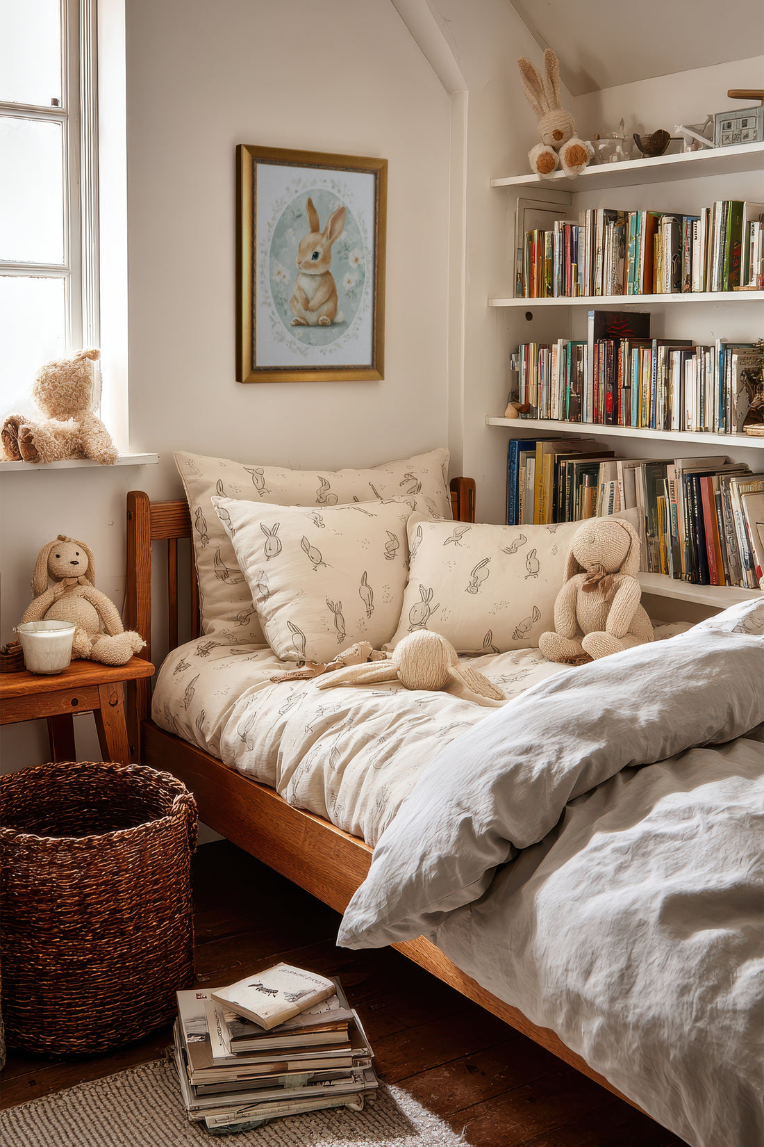 PETIT LAPIN DORÉ, Oeuvre sur toile étirée, encadré Vintage Or