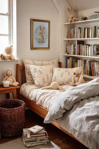 PETIT LAPIN DORÉ, Oeuvre sur toile étirée, encadré Vintage Or