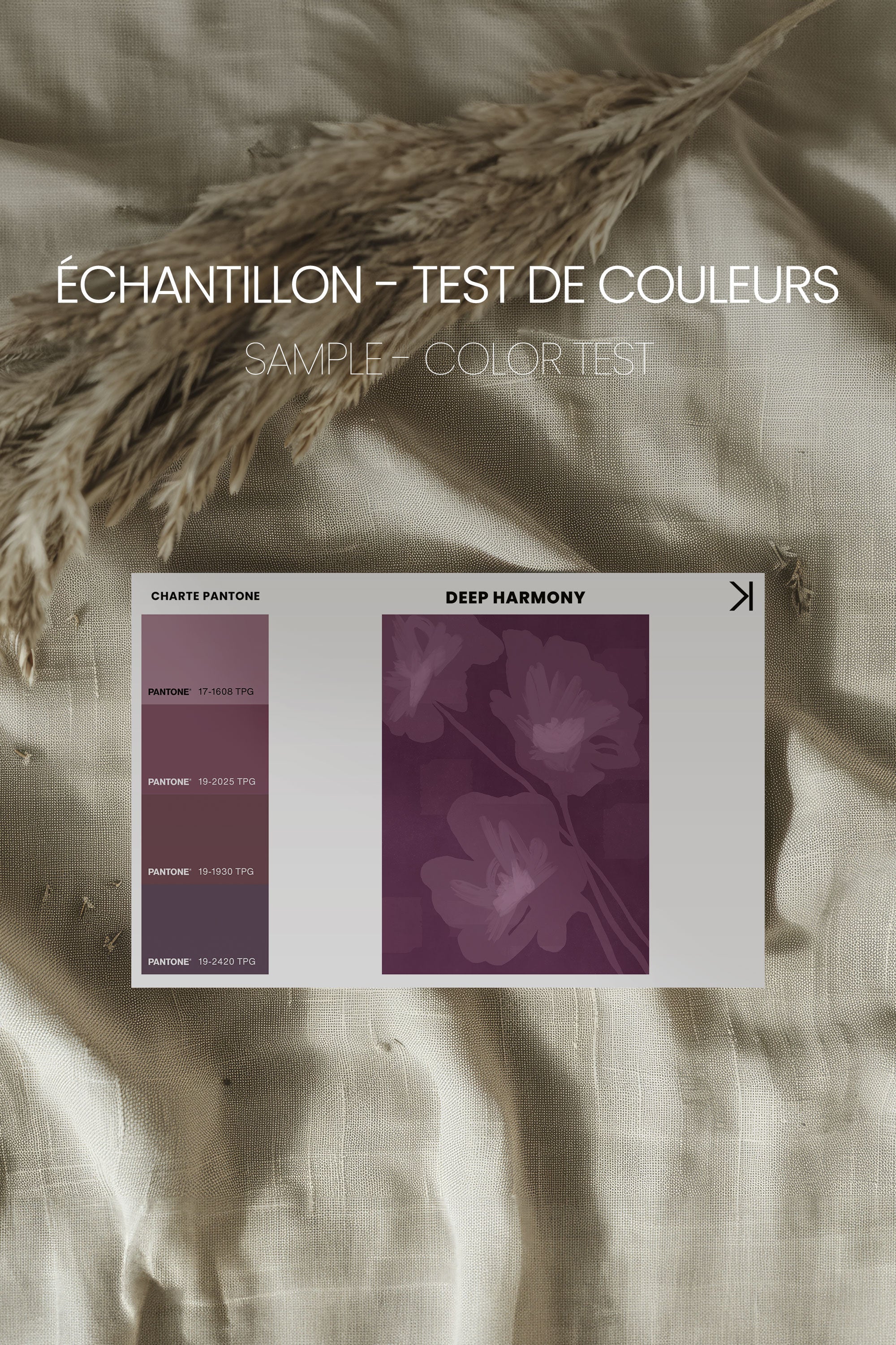 OLEKA CANVAS - DEEP HARMONY, Oeuvre sur toile étirée, encadré Brun Noyer