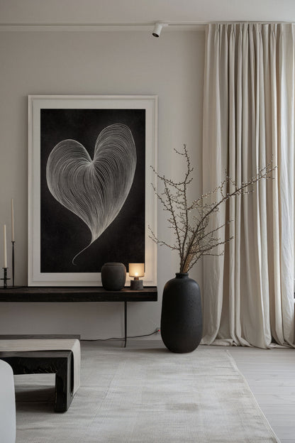 OLEKA CANVAS - SILENT PULSE, Oeuvre sur toile étirée, encadré Blanc