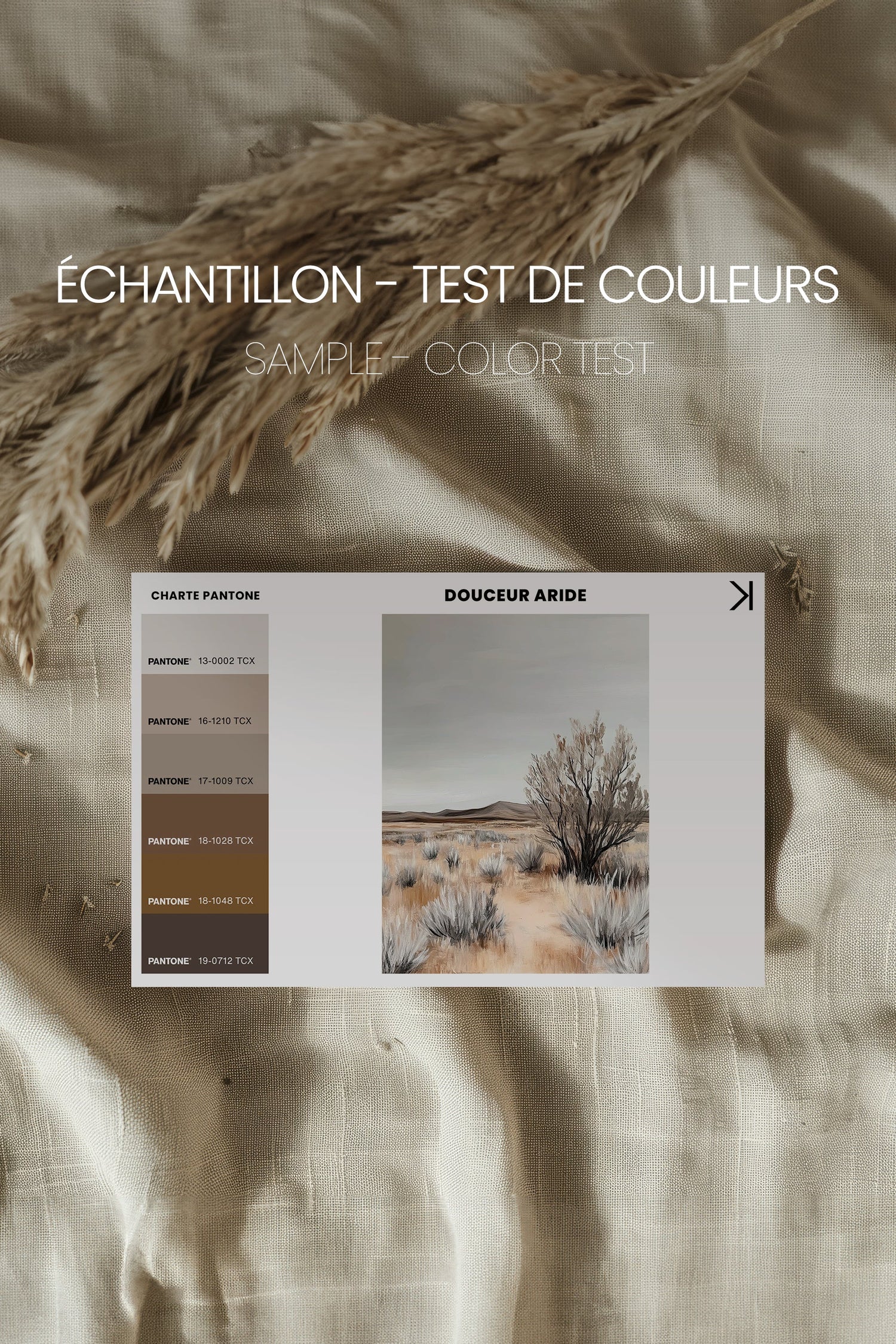 OLEKA CANVAS - DOUCEUR ARIDE, Oeuvre sur toile étirée, encadré Naturel Clair