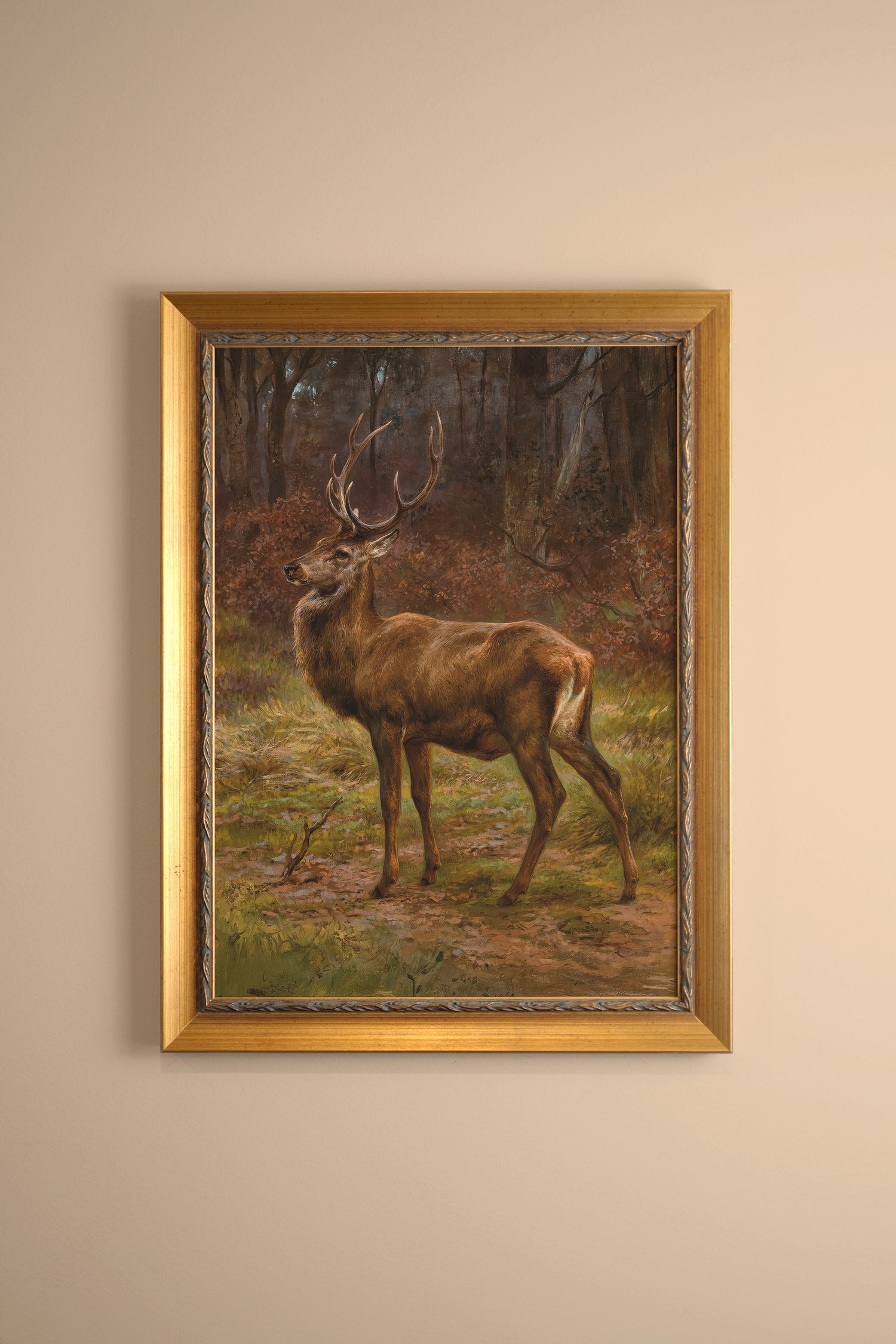 FOREST KING, Oeuvre sur toile étirée, encadré Vintage Or