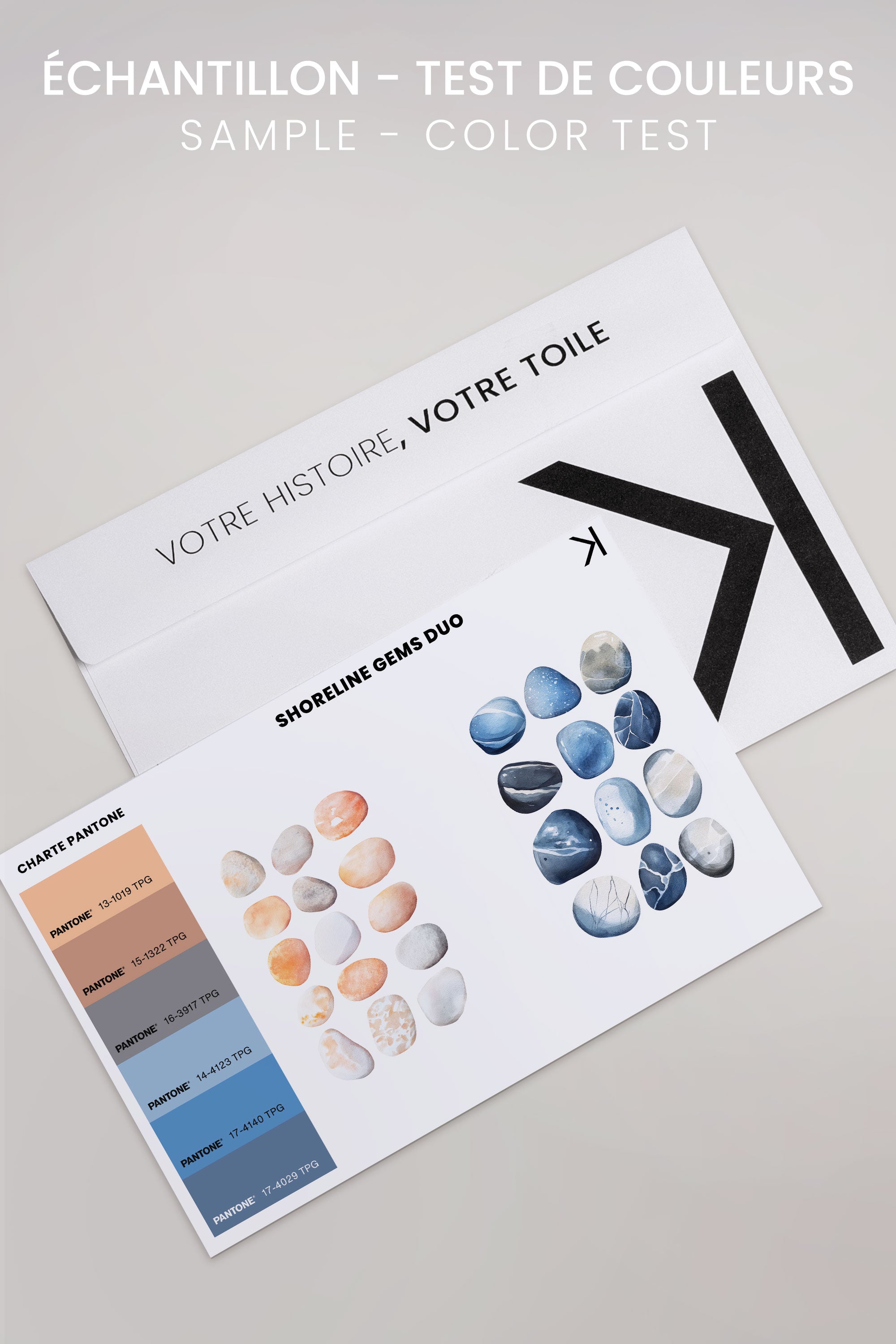 OLEKA CANVAS - SHORELINE GEMS DUO, 2 Oeuvres sur toile étirée, encadré Naturel Clair