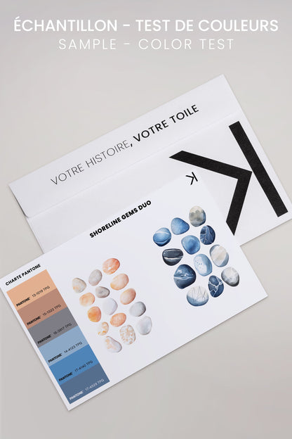 OLEKA CANVAS - SHORELINE GEMS DUO, 2 Oeuvres sur toile étirée, encadré Noir