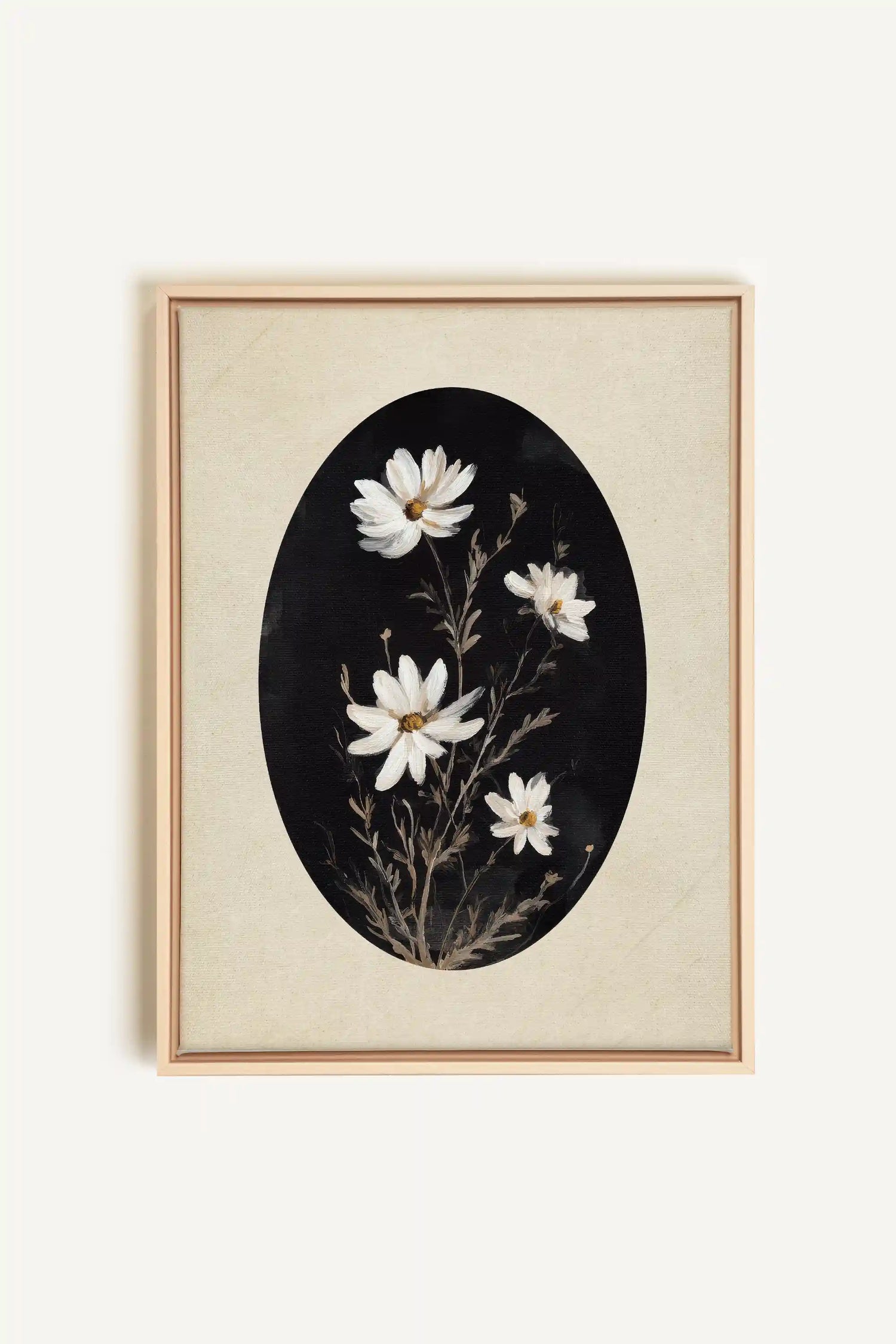 MINIMAL FLORA, Work on stretched canvas, framed Naturel Clair